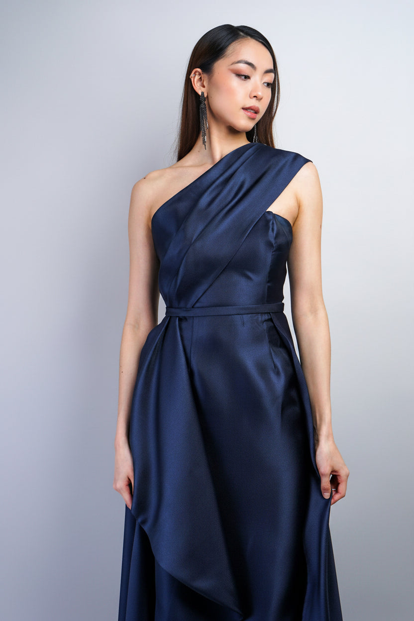 Private Label DRESSES Emerald One Shoulder Gown