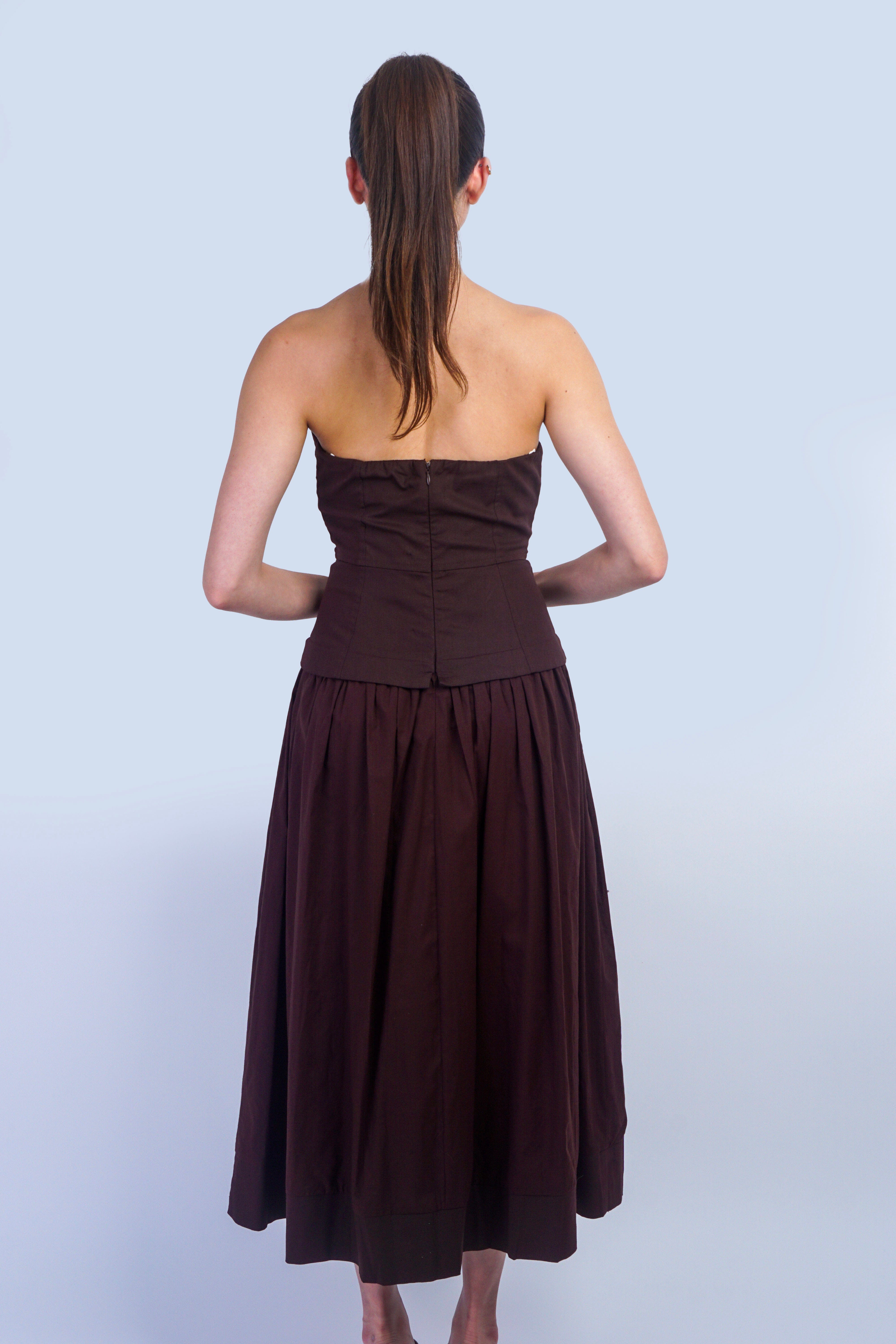 Private Label DRESSES Espresso Corset Lined Strapless Dress