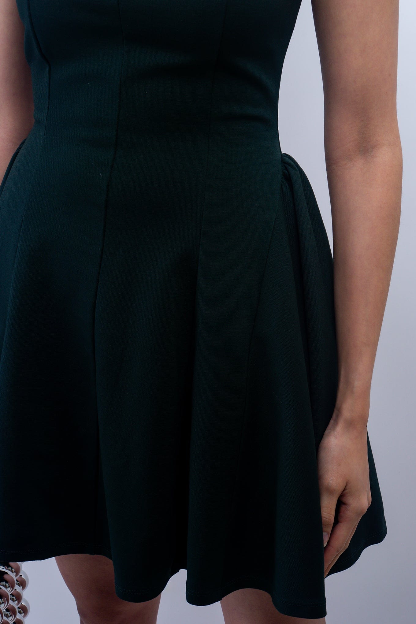 DCD Dresses Forest Green Square Neck Dress