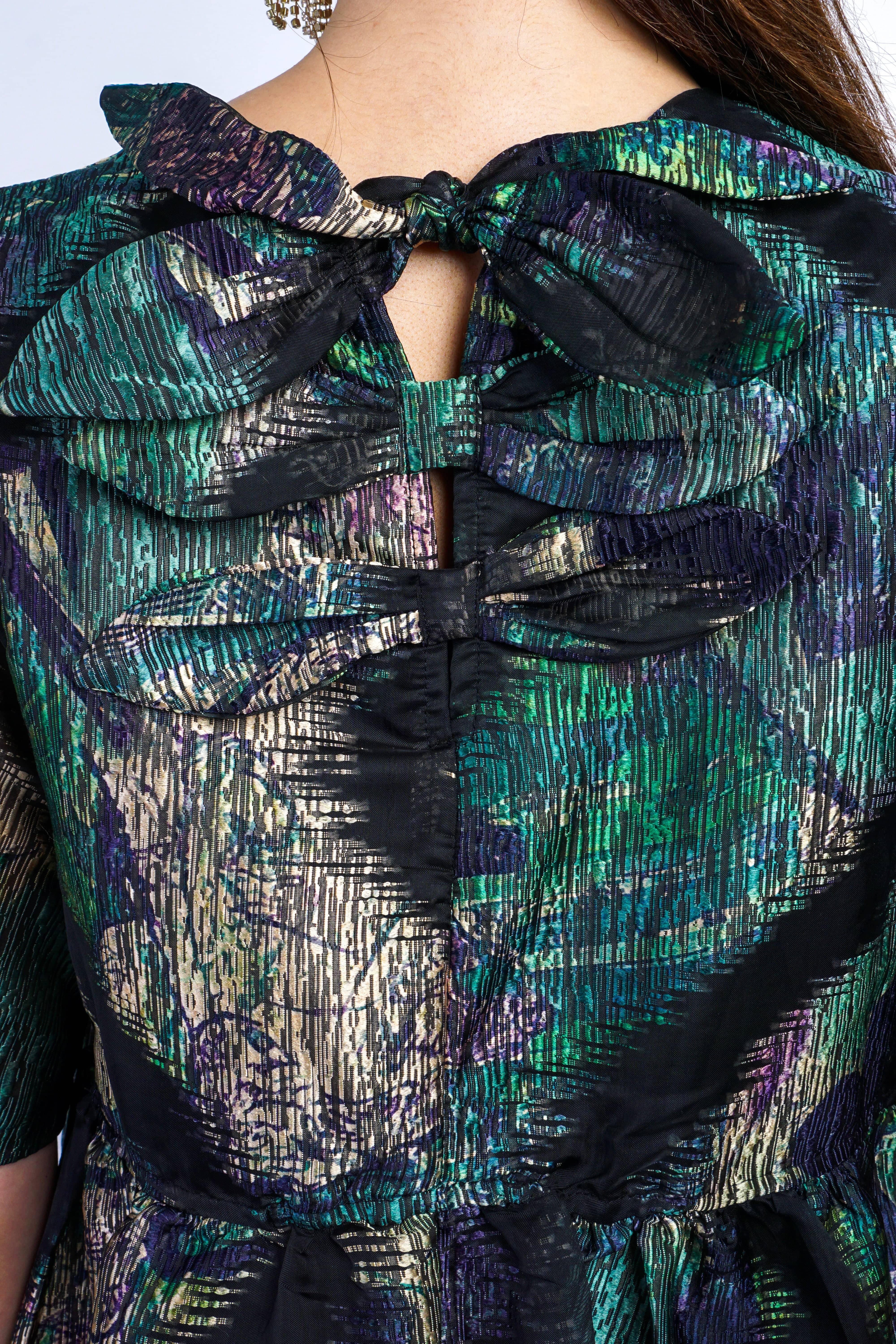 Private Label DRESSES Green Gold Organza Tier Dress