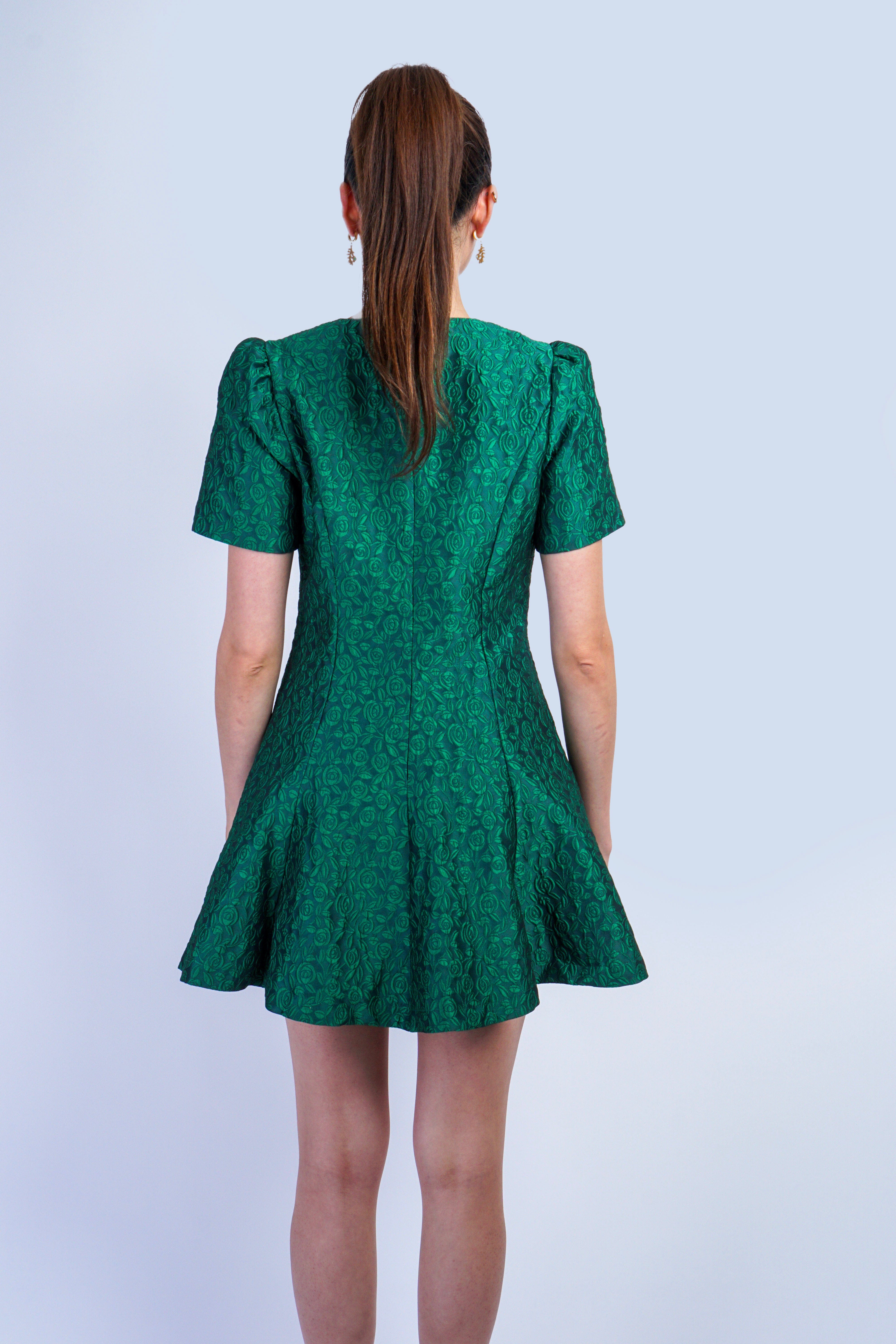 Private Label DRESSES Green Rose Jacquard Shift Dress
