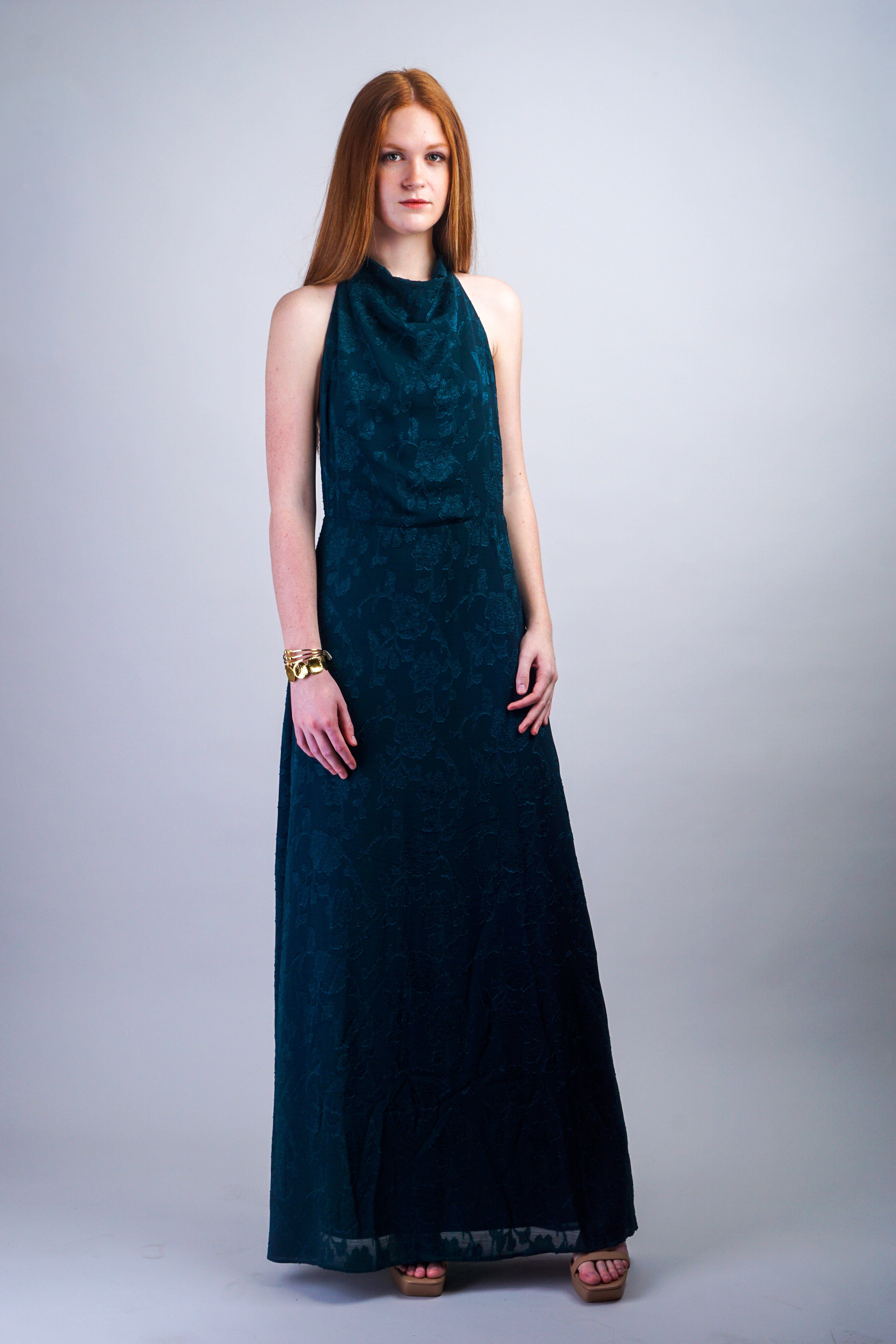 Private Label DRESSES Hunter Halter Neck Floral Print Maxi Dress