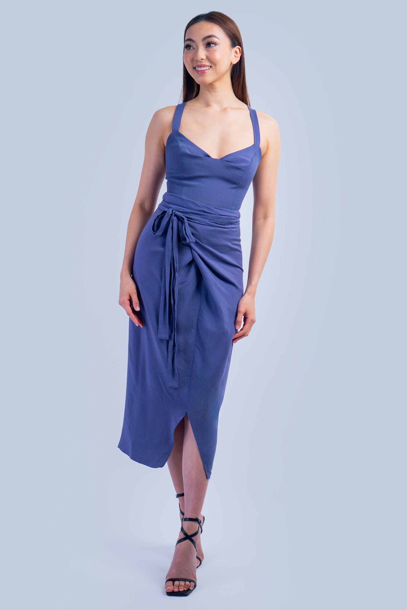 DCD DRESSES Indigo Blue Indo Wrap Skirt