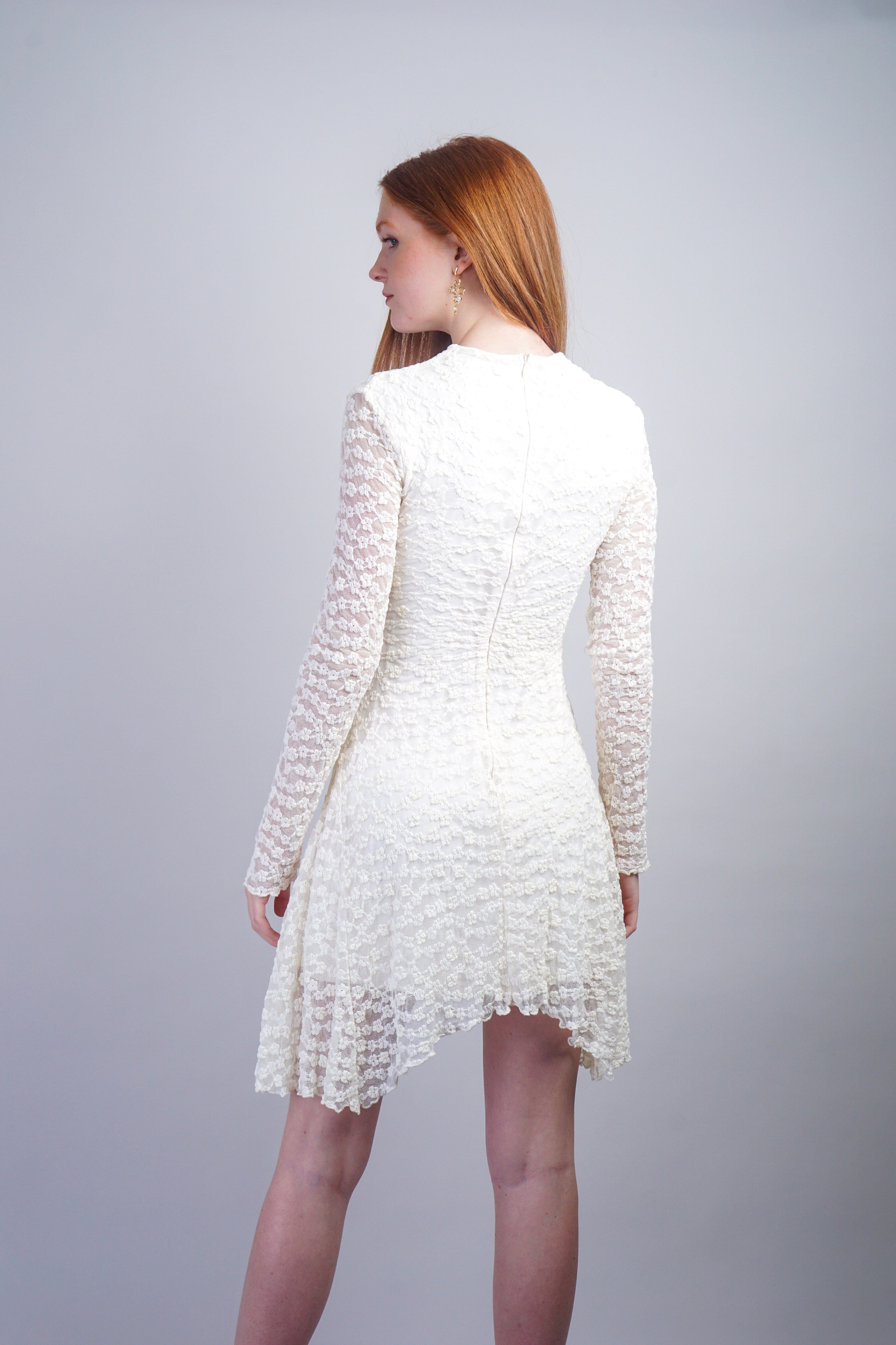 Private Label DRESSES Ivory Shirred Textured Knit Waist Dress