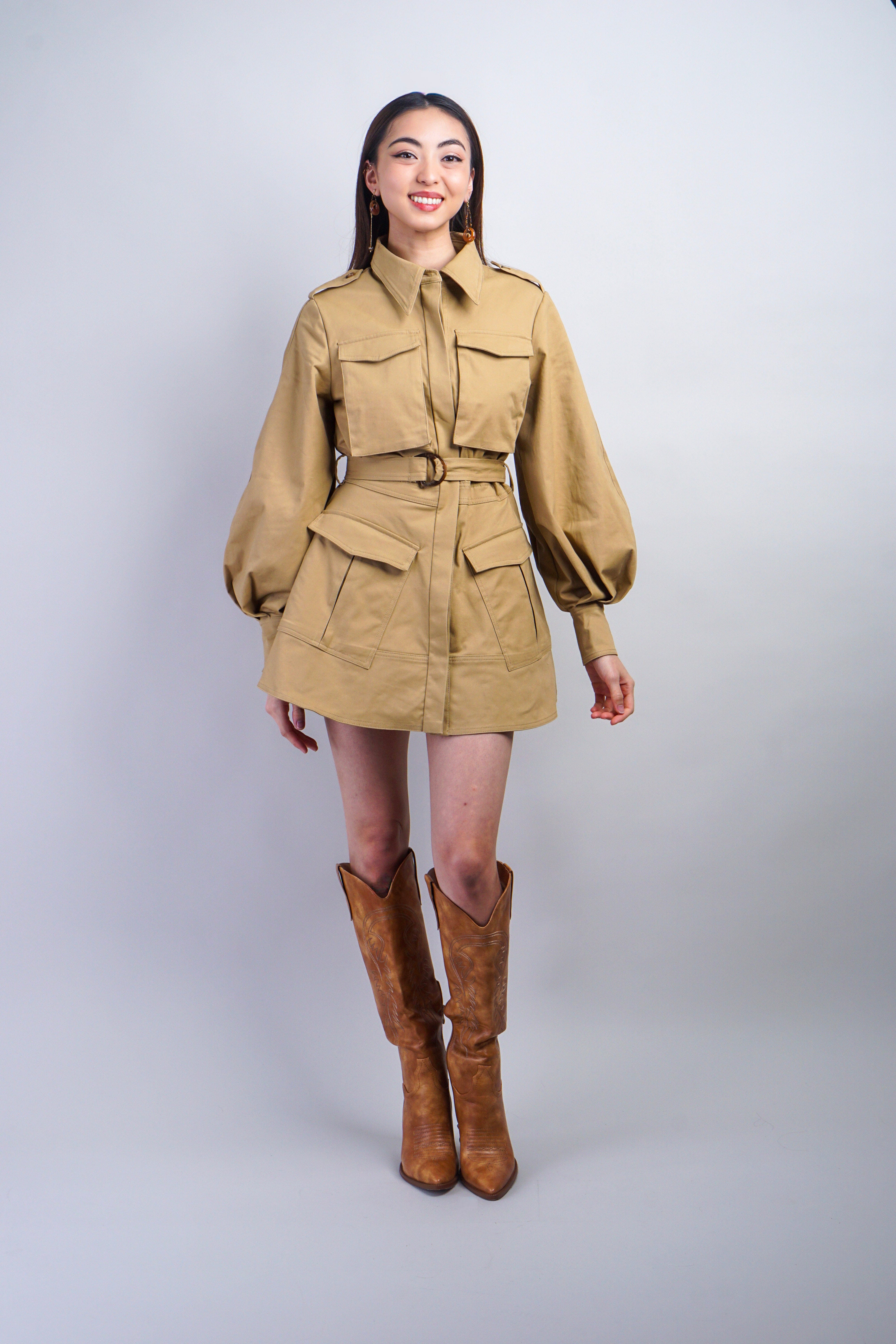 Private Label DRESSES Khaki Trench Mini Dress