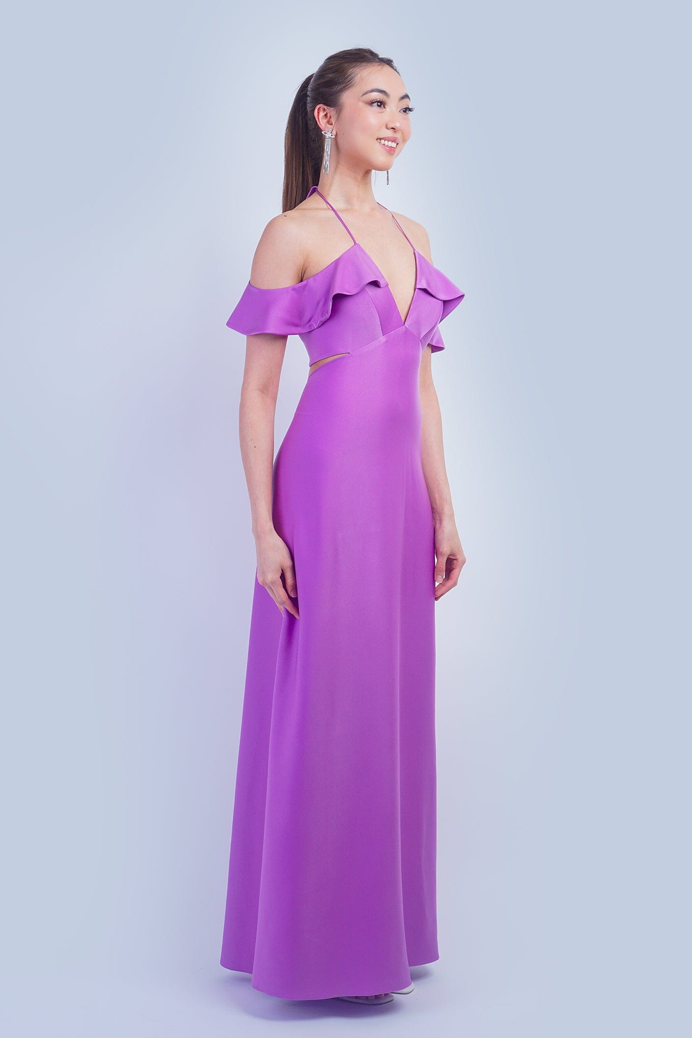 Chloe Dao DRESSES Light Purple Off Shoulder Ruffle Kai Gown