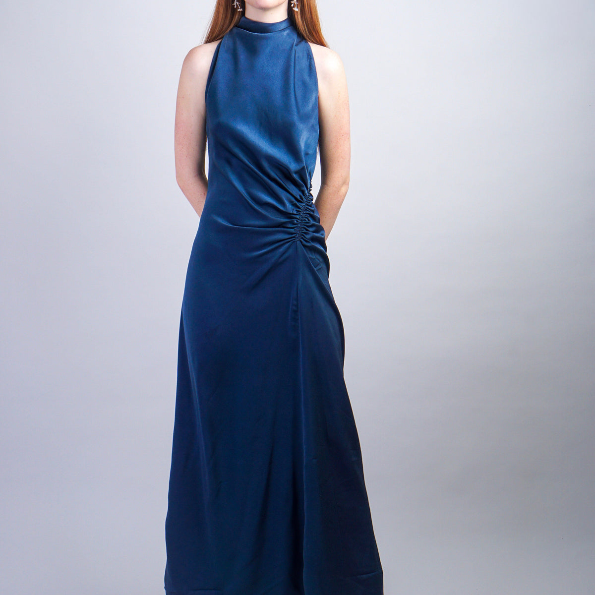Midnight Blue Mock Neck Dress | Women's Clothing and Accessories