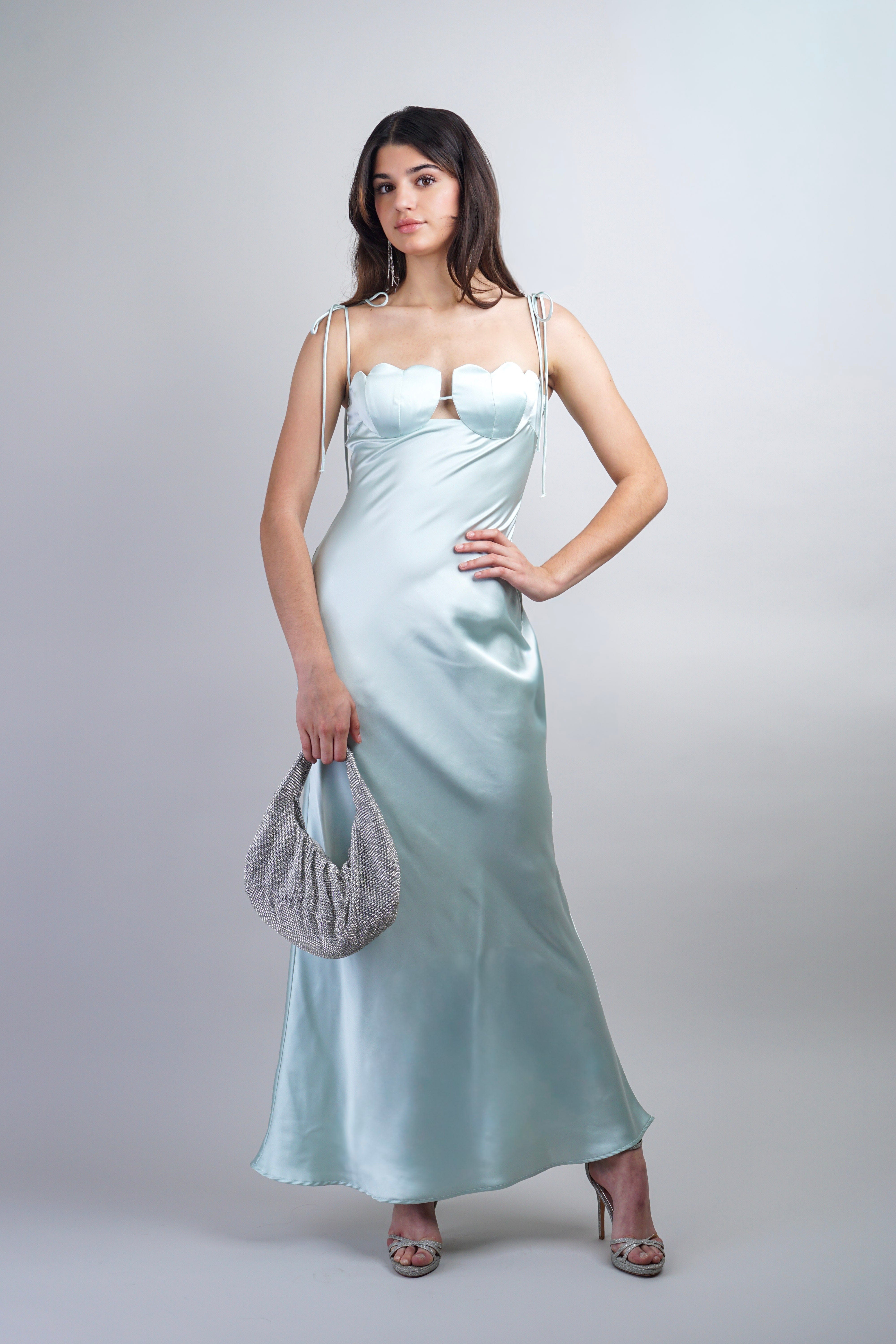 Private Label DRESSES Mint Satin Tulip Maxi Dress