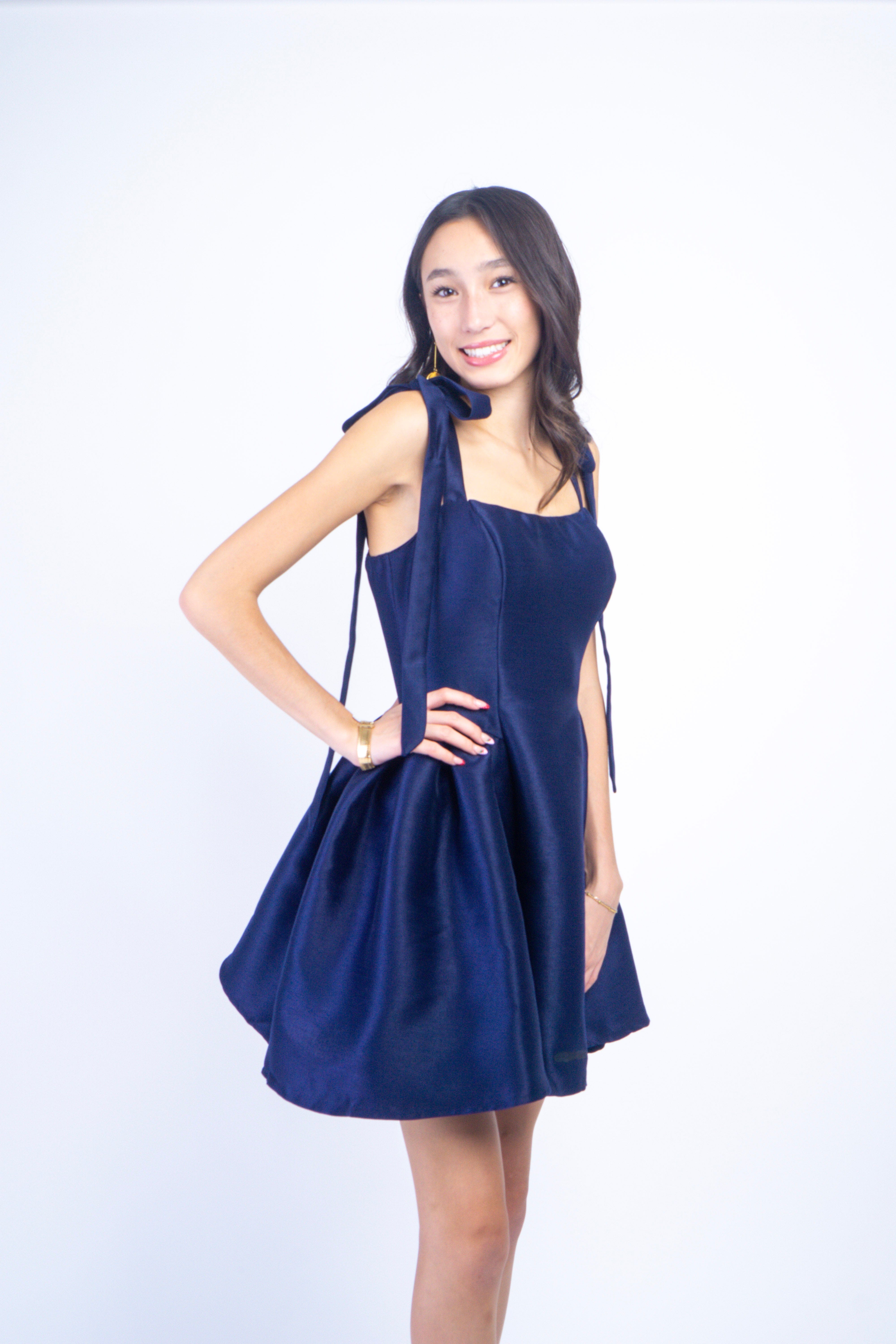 Private Label DRESSES Navy Sweetheart Strap Full Skirt Short Dress