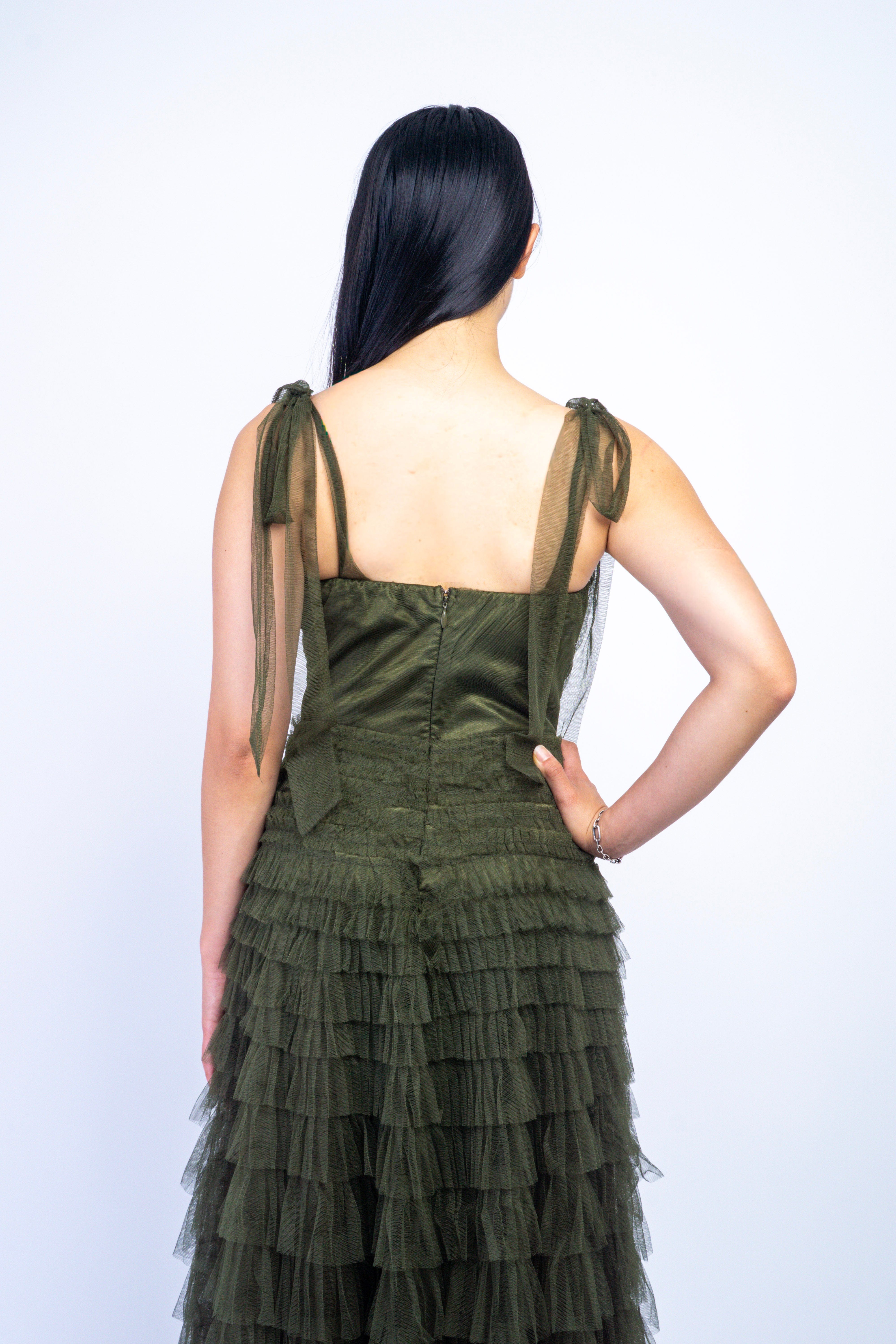 Private Label DRESSES Olive Sweetheart Tulle Full Midi Dress