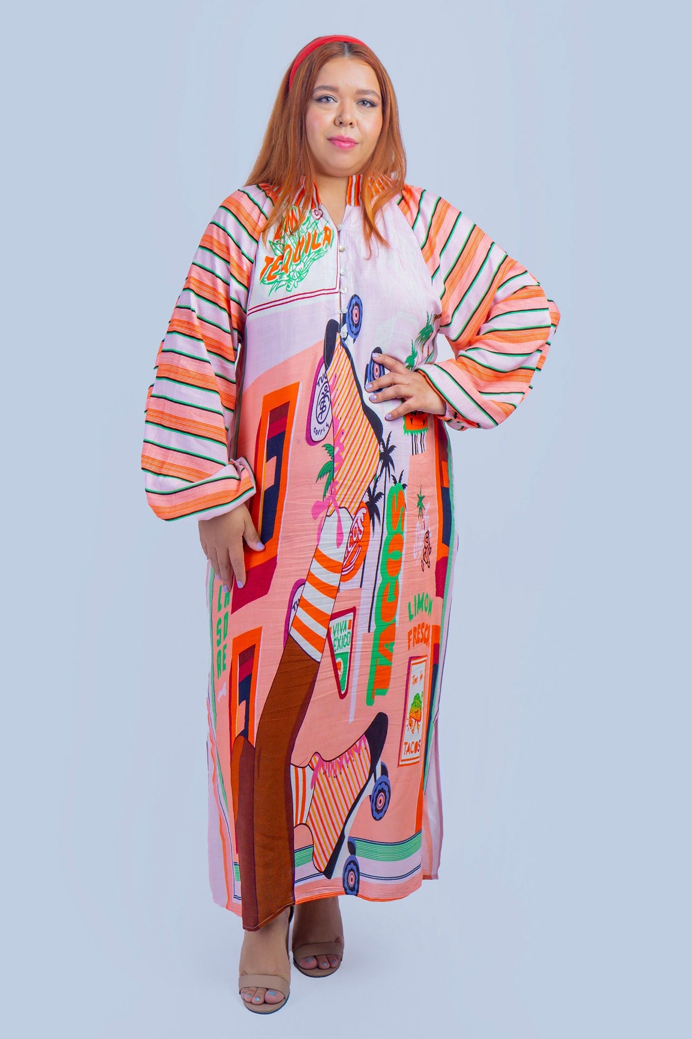 DCD DRESSES ONE SIZE Fun Time Vacation Cotton Caftan