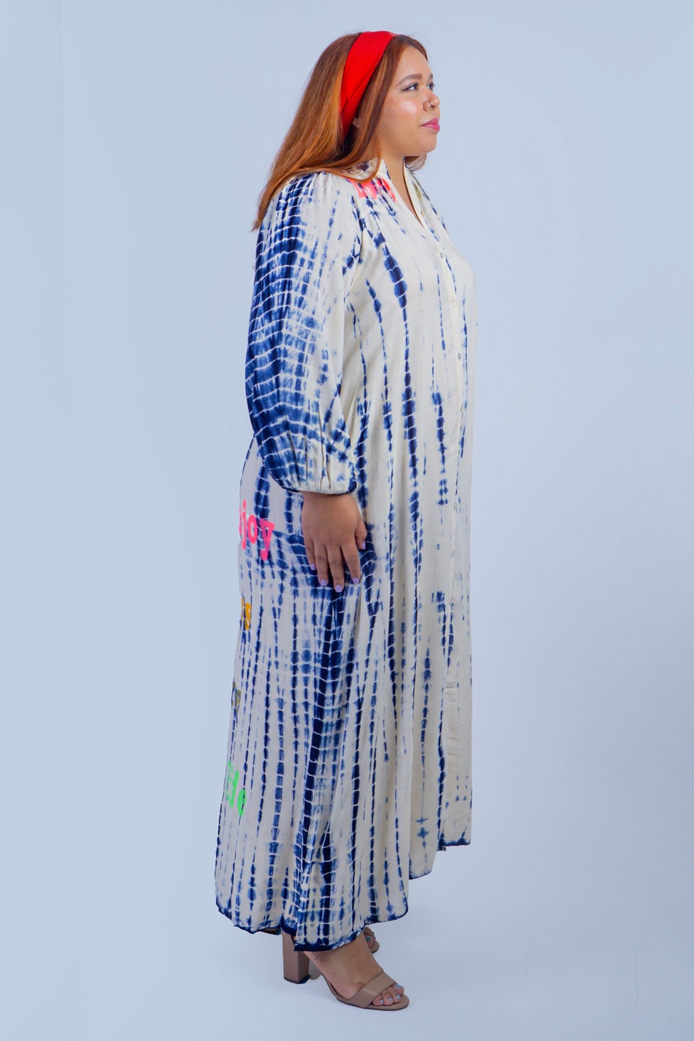 DCD DRESSES ONE SIZE Navy Loves Tie Dye Caftan