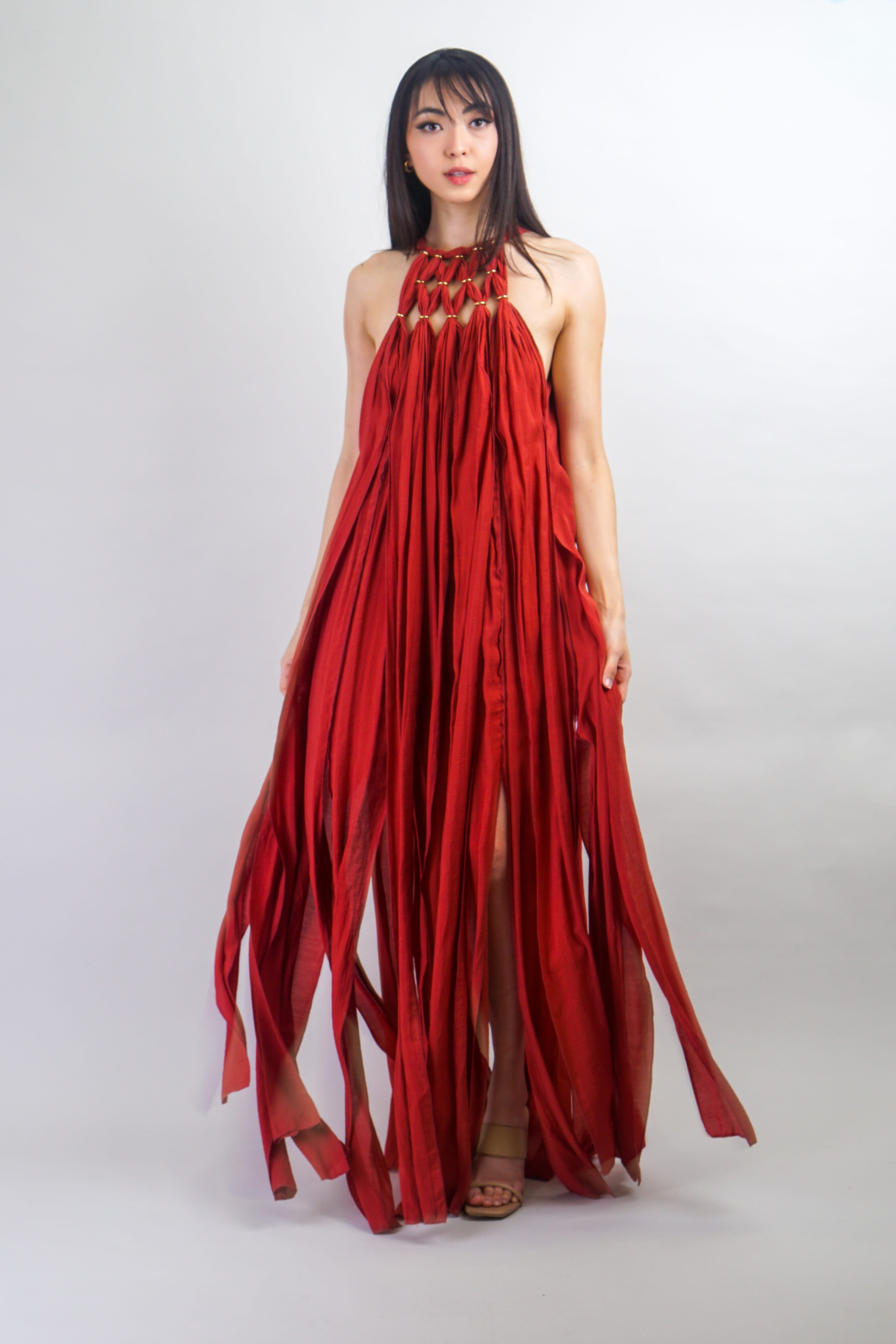 Private Label DRESSES One size / sienna Burnt Sienna Halter Panel Maxi Dress