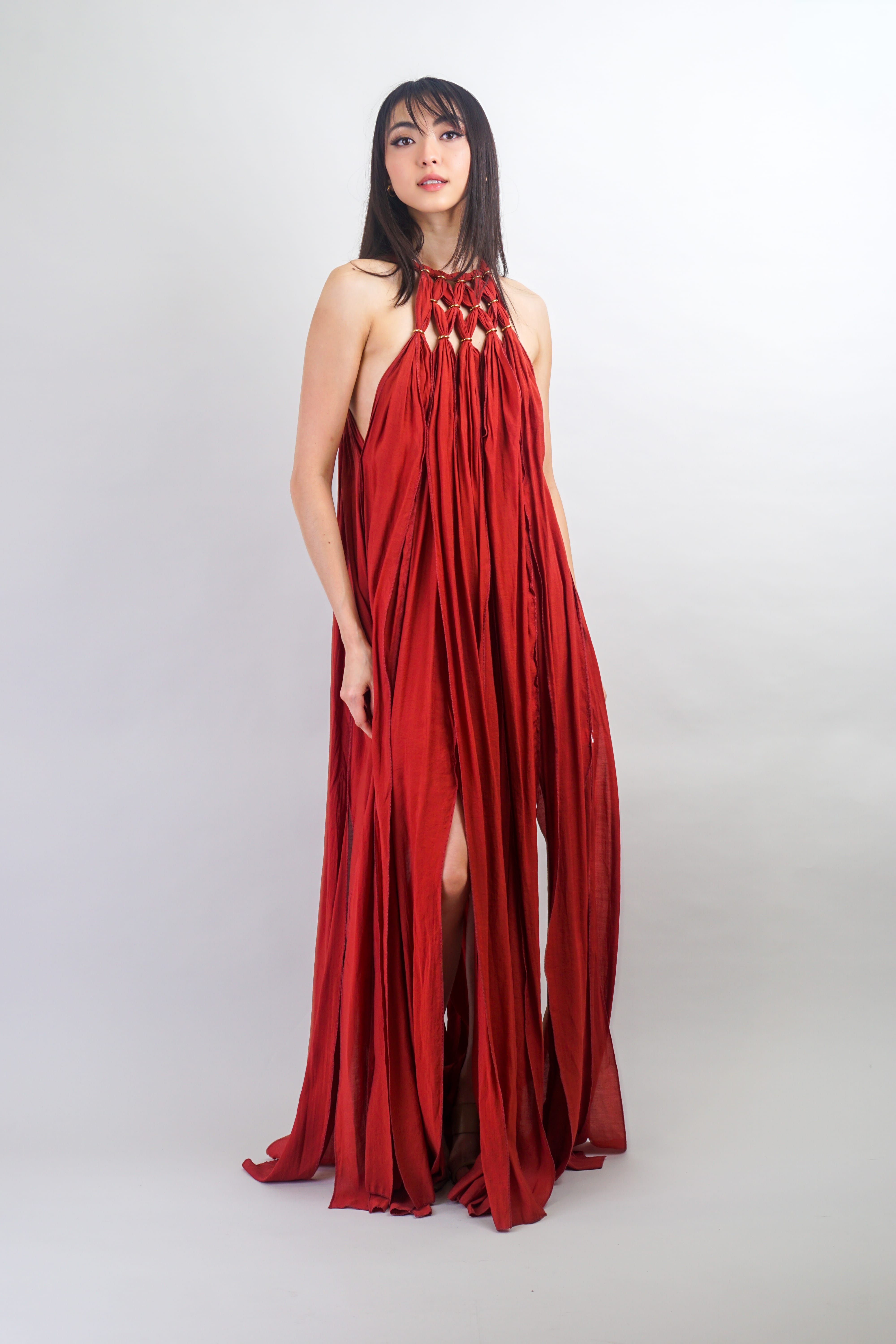 Private Label DRESSES One size / sienna Burnt Sienna Halter Panel Maxi Dress