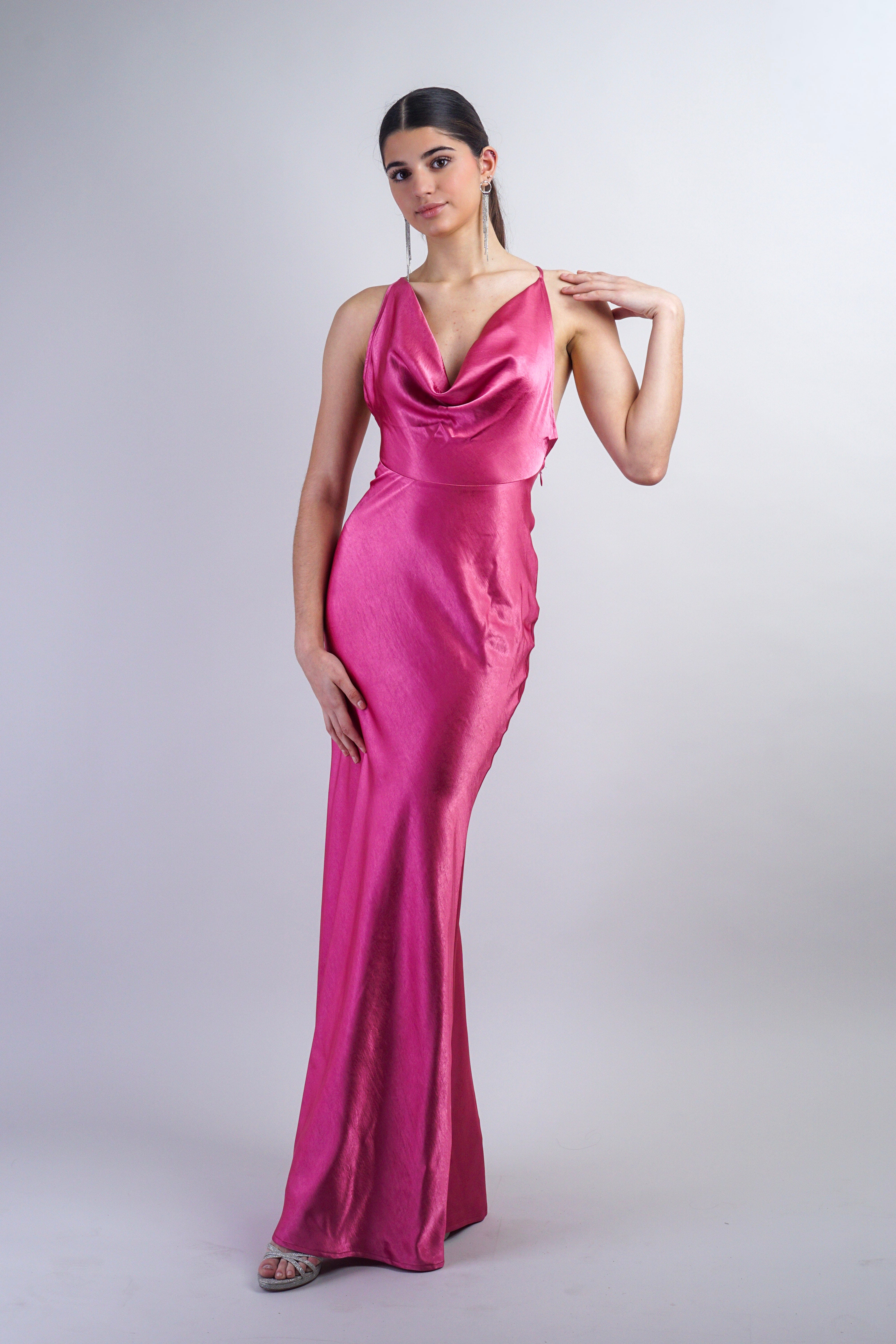 Private Label DRESSES Orchid Cowl Neck & Back Gown