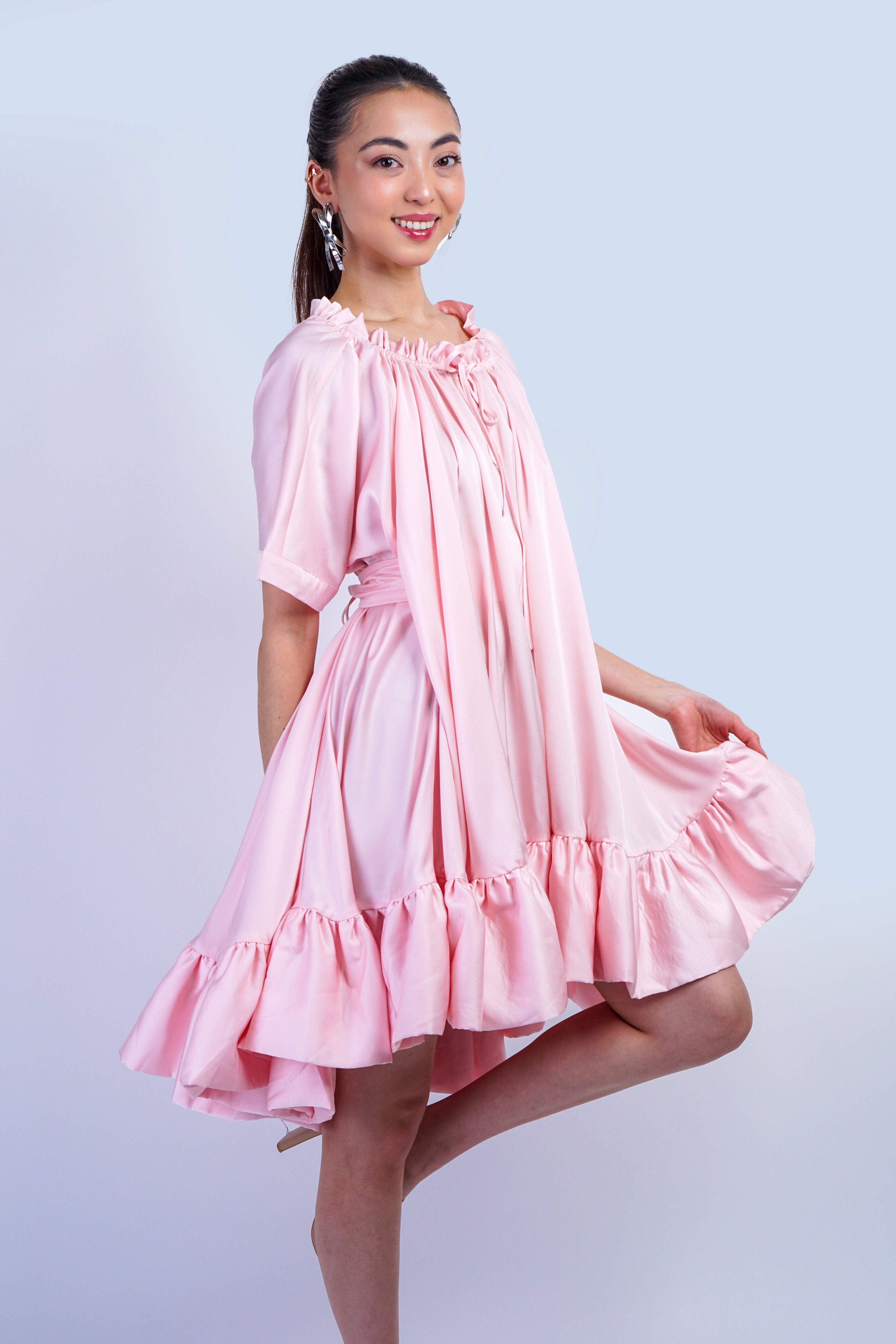 Private Label DRESSES Pink Ruffle Hem Shift Dress