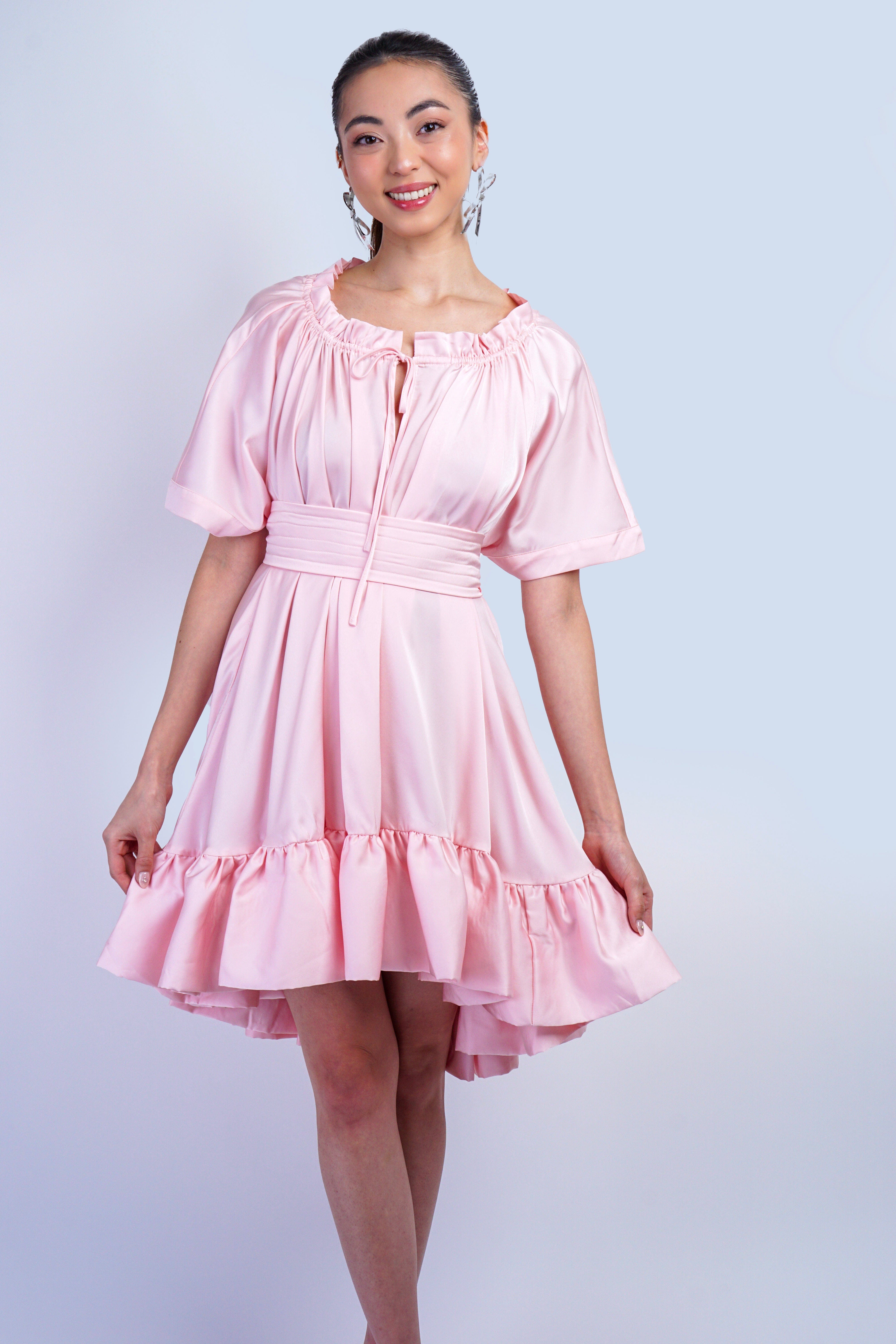 Private Label DRESSES Pink Ruffle Hem Shift Dress