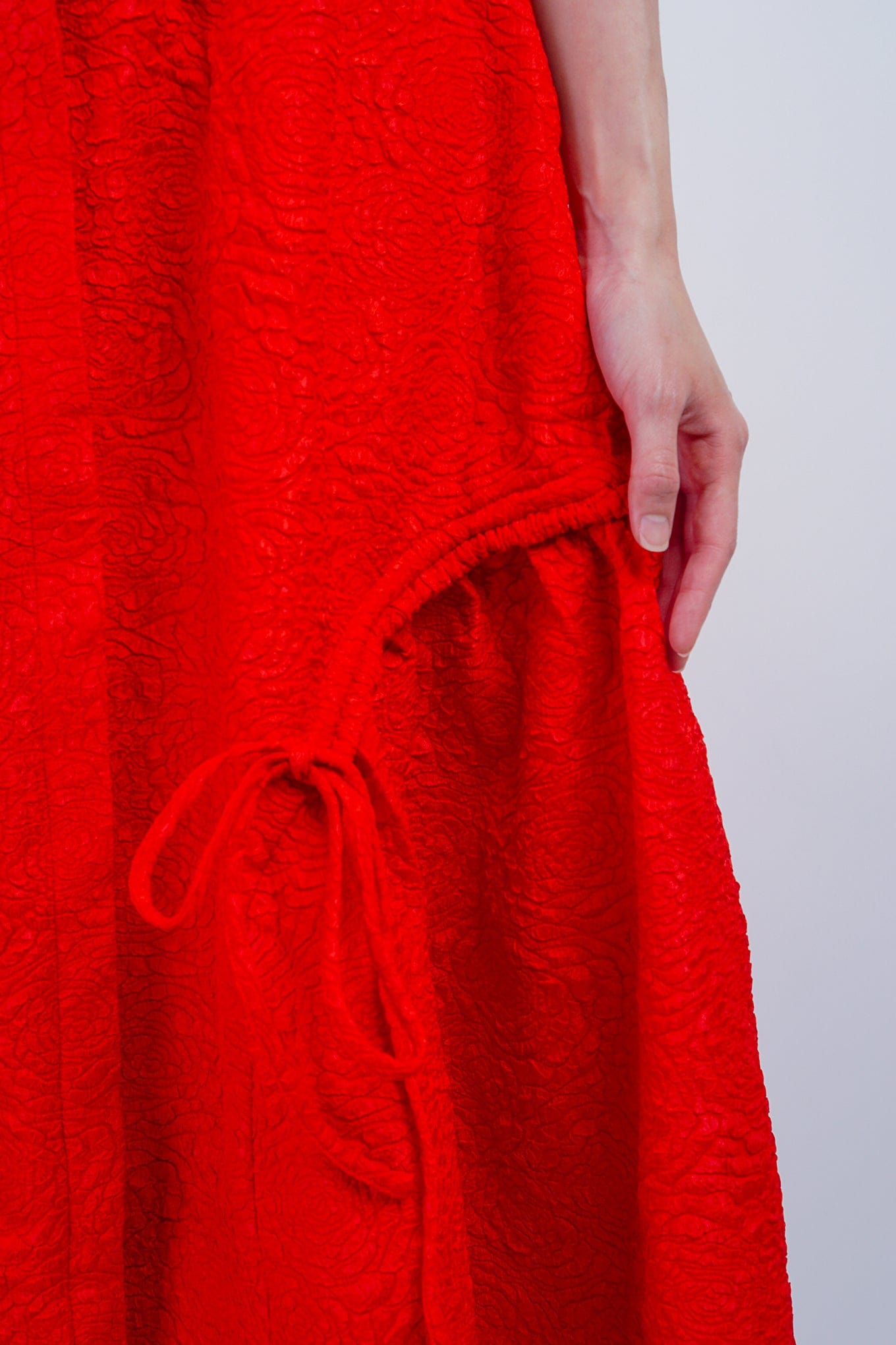 DCD DRESSES Red Crinkle Cool Lux Dress