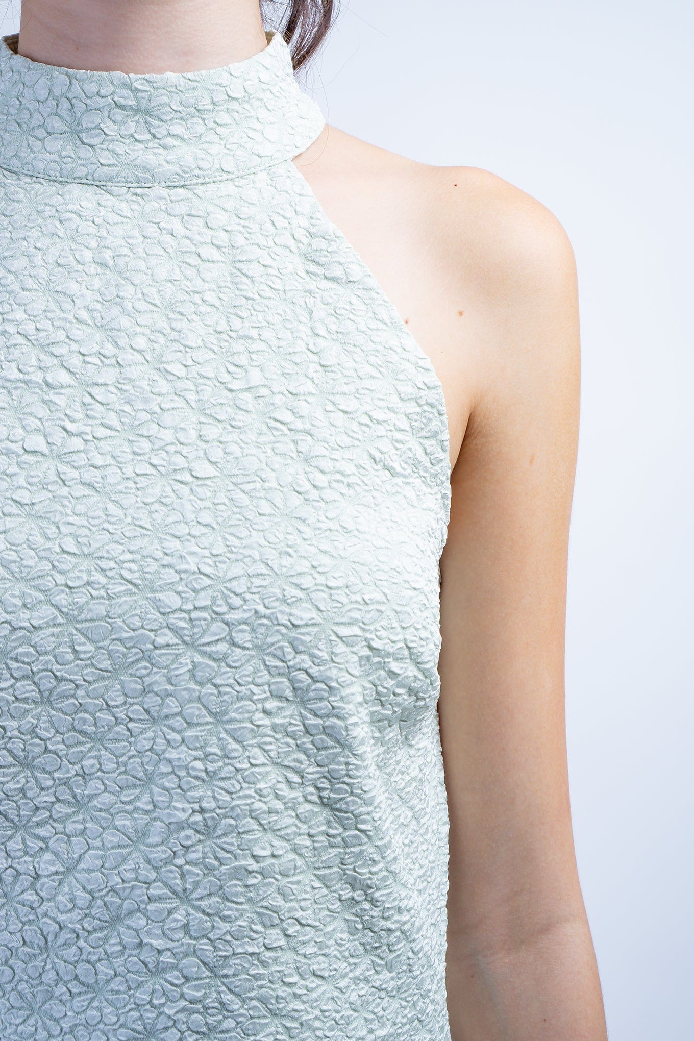 DCD DRESSES Sage Embossing Halter  Dress