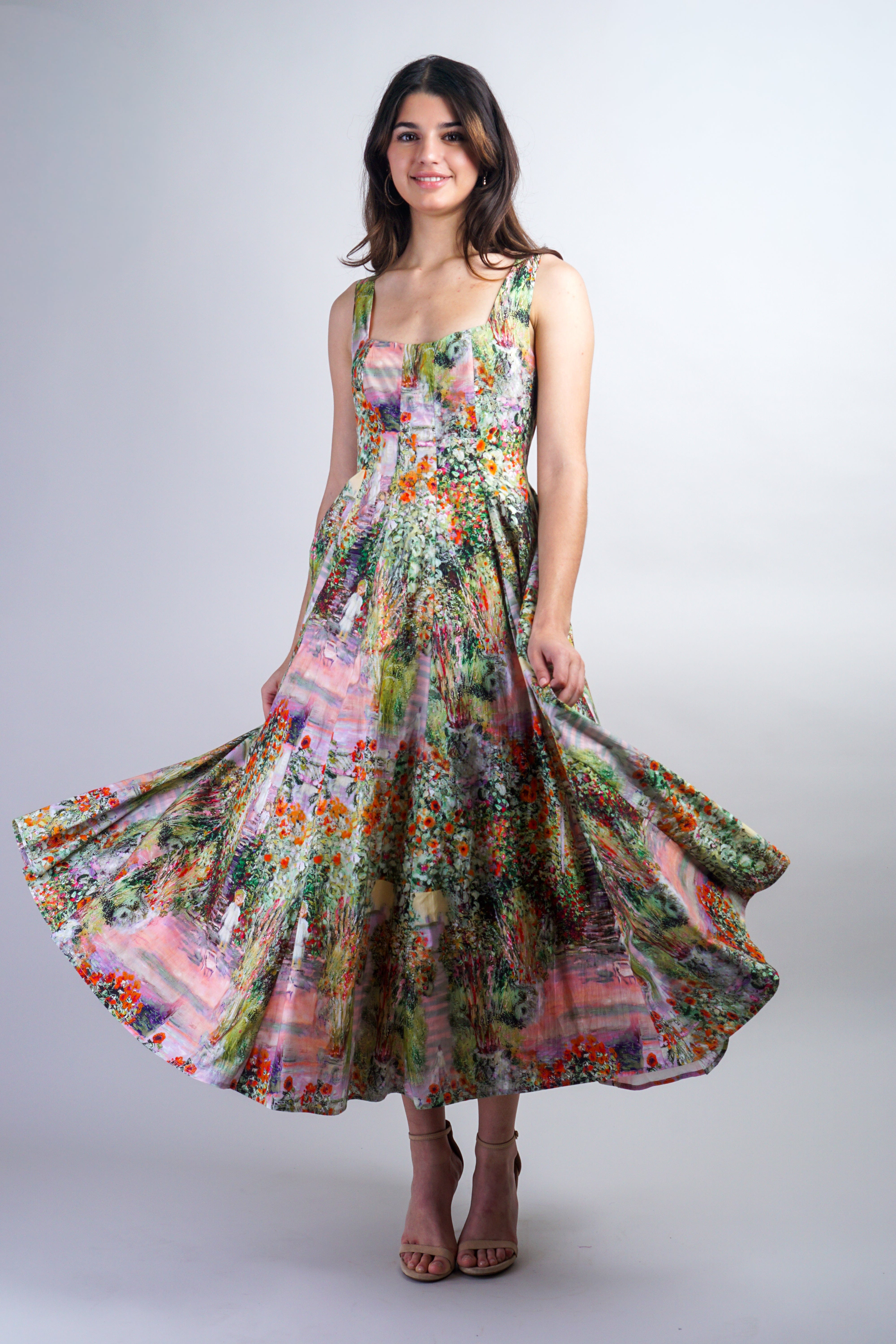 Private Label DRESSES Watercolor Blush Green Lace Up Dress