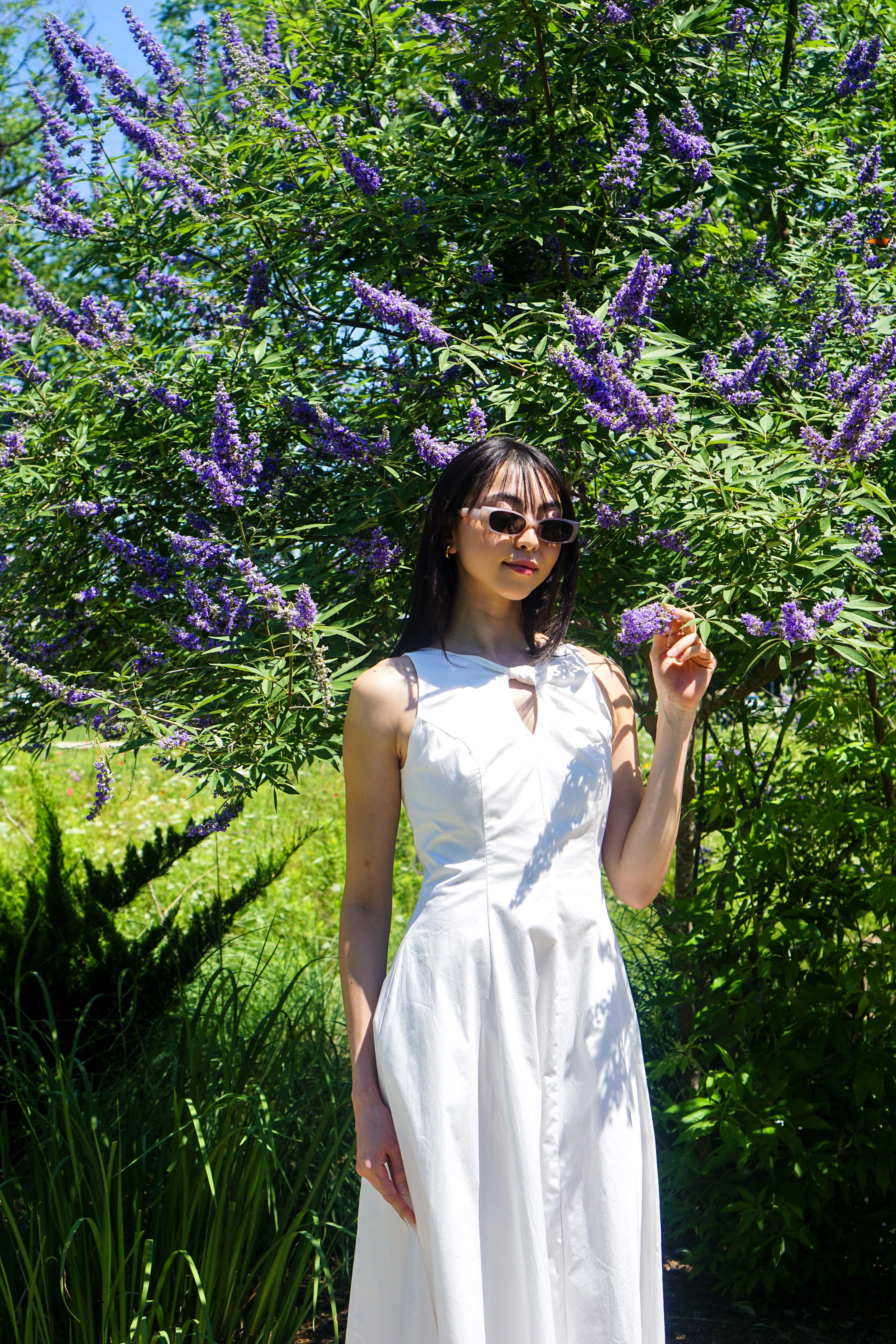 Private Label DRESSES White Twist Knot Classic Midi Dress