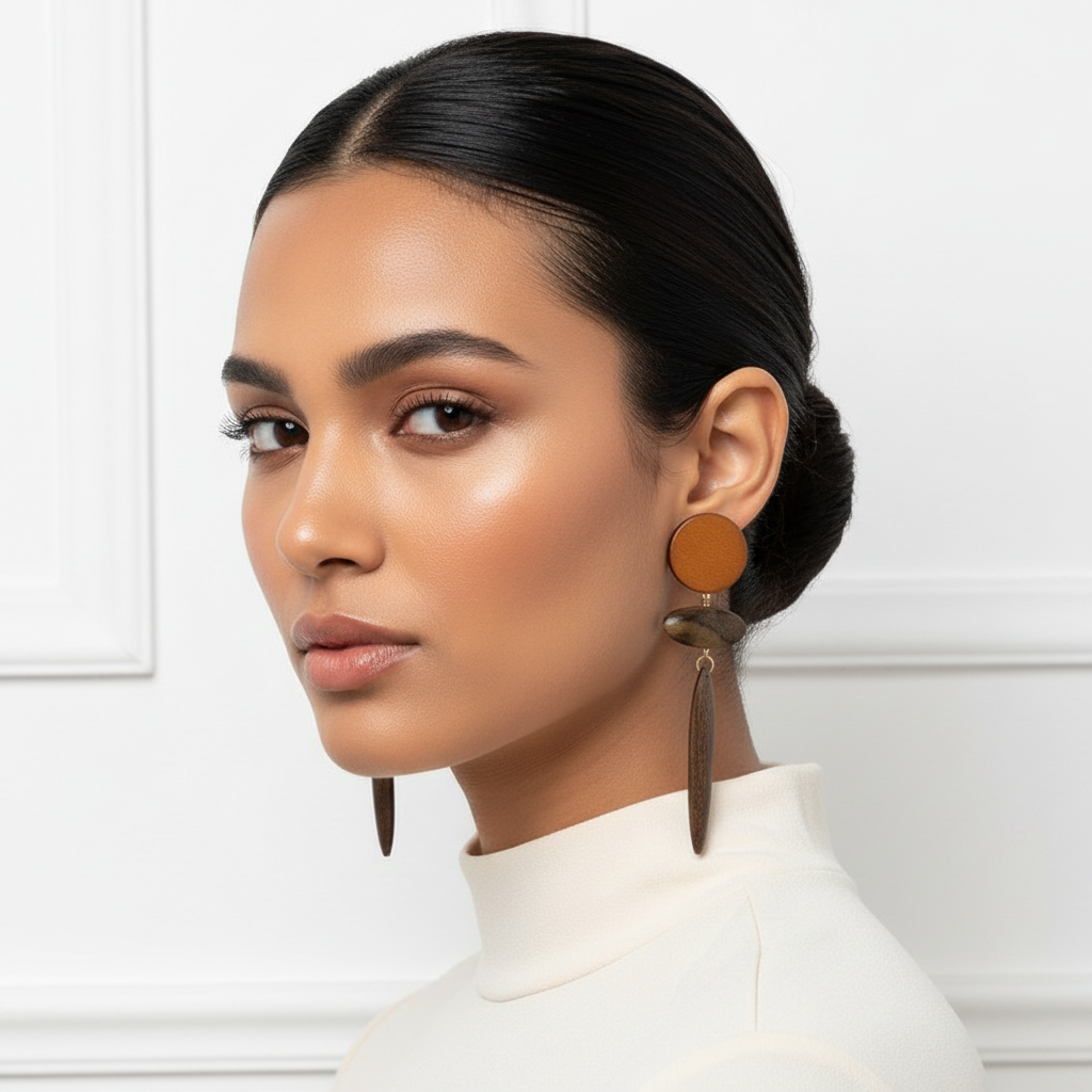 Private Label EARRINGS 1 Pair Retro Geometric Wood Earrings