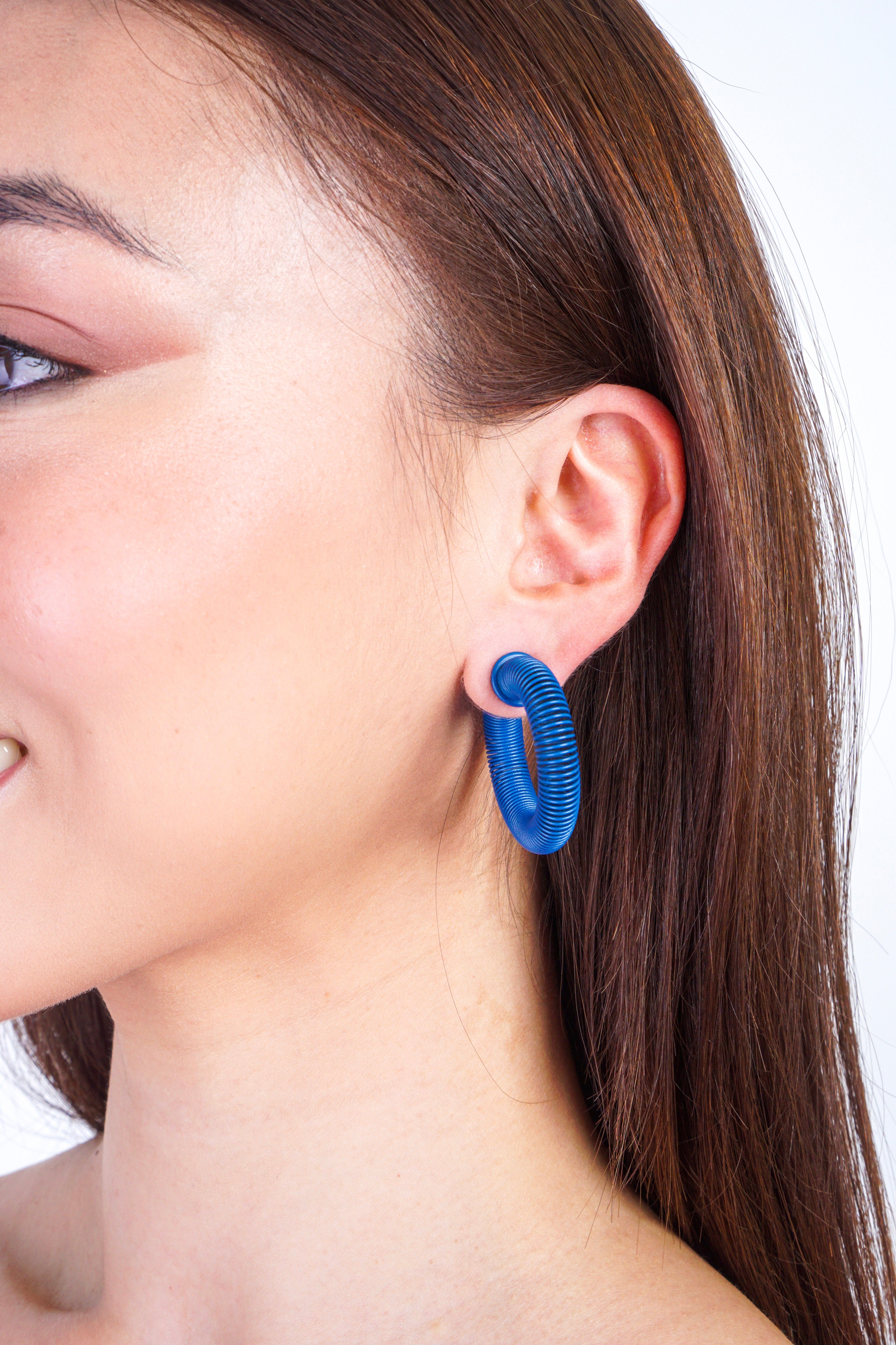 Private Label EARRINGS Blue Spring Coil Earring