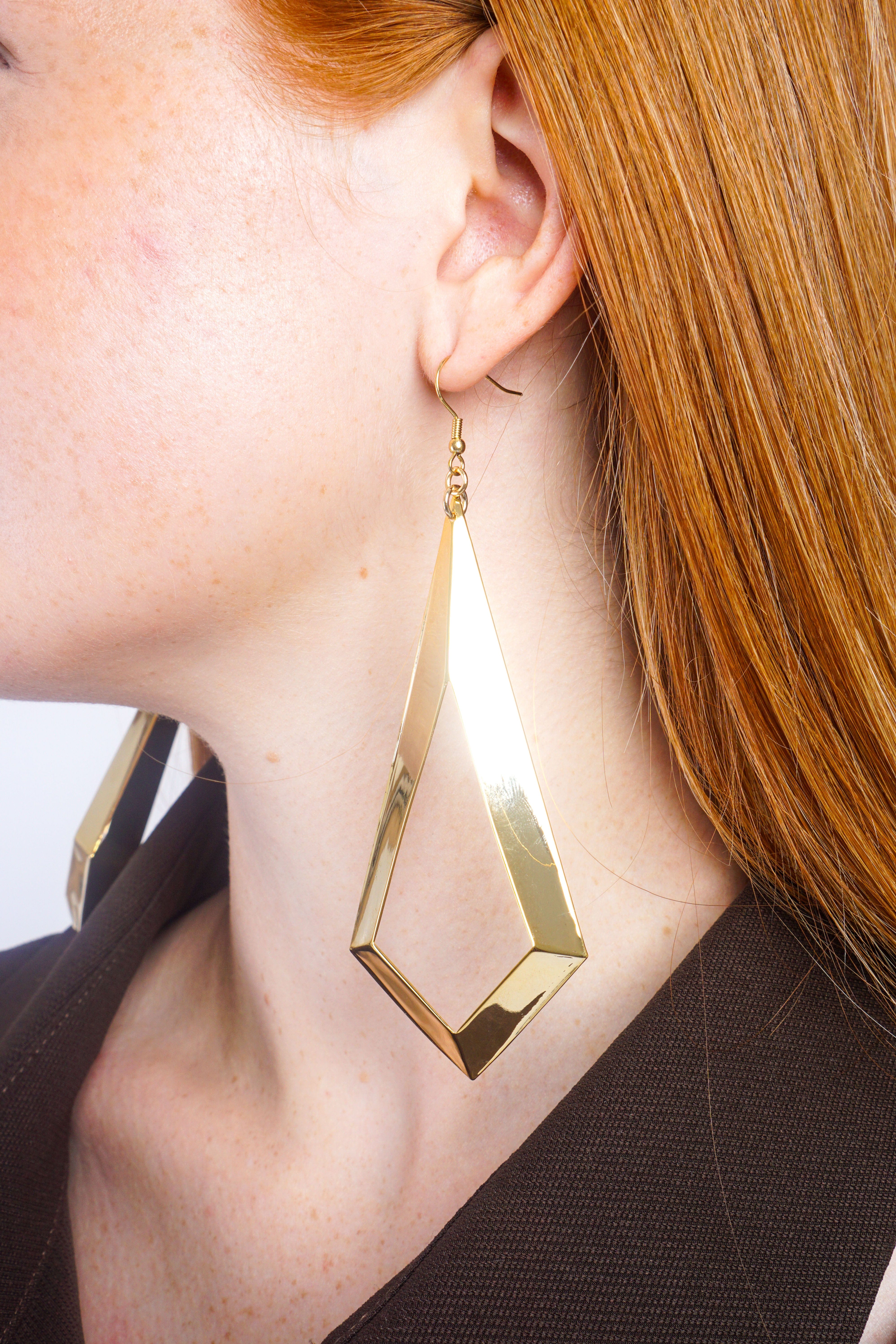 Private Label EARRINGS Gold Diamond Tear Drop Earrings