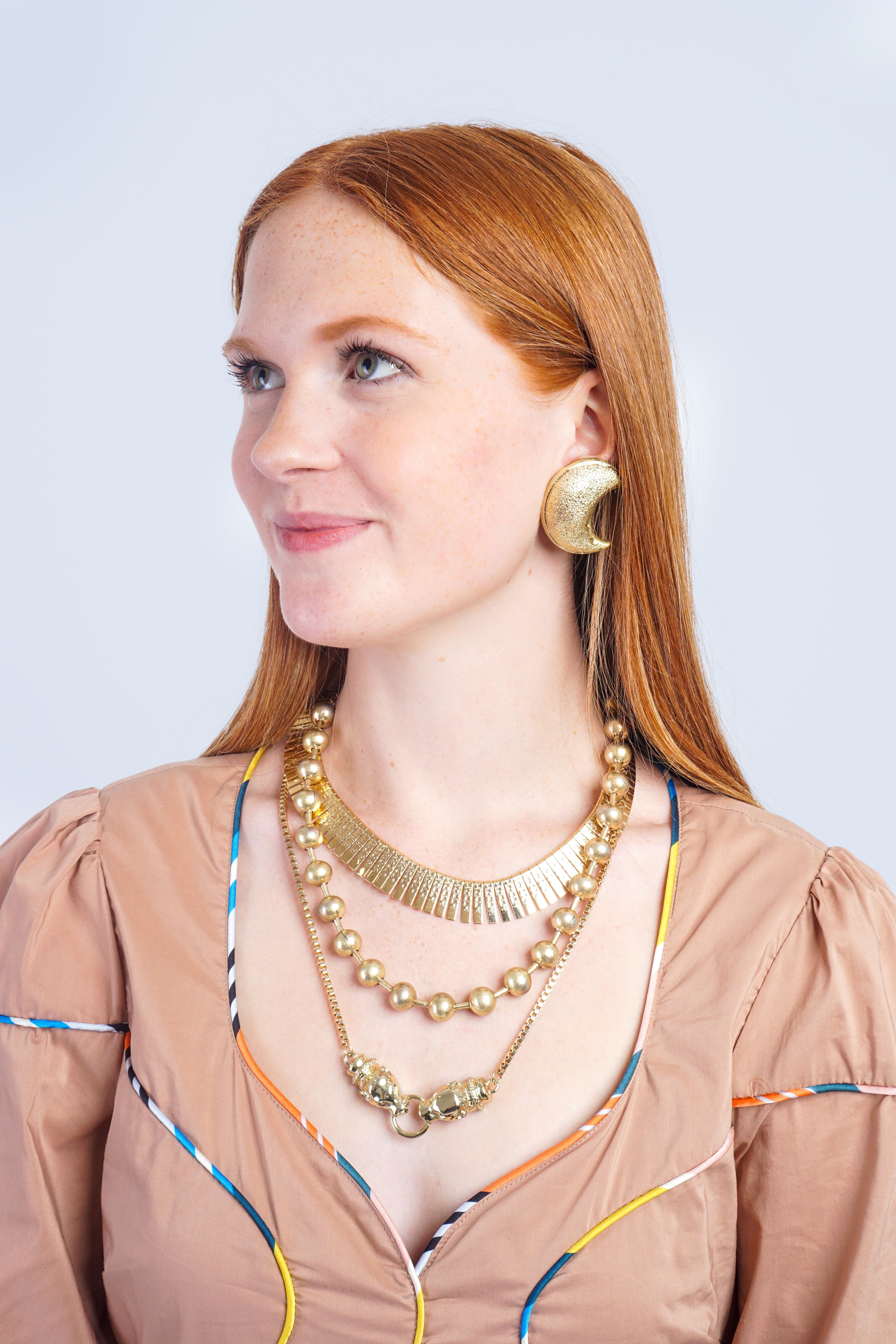 Private Label EARRINGS Gold Moon and Star Clip-on Earrings
