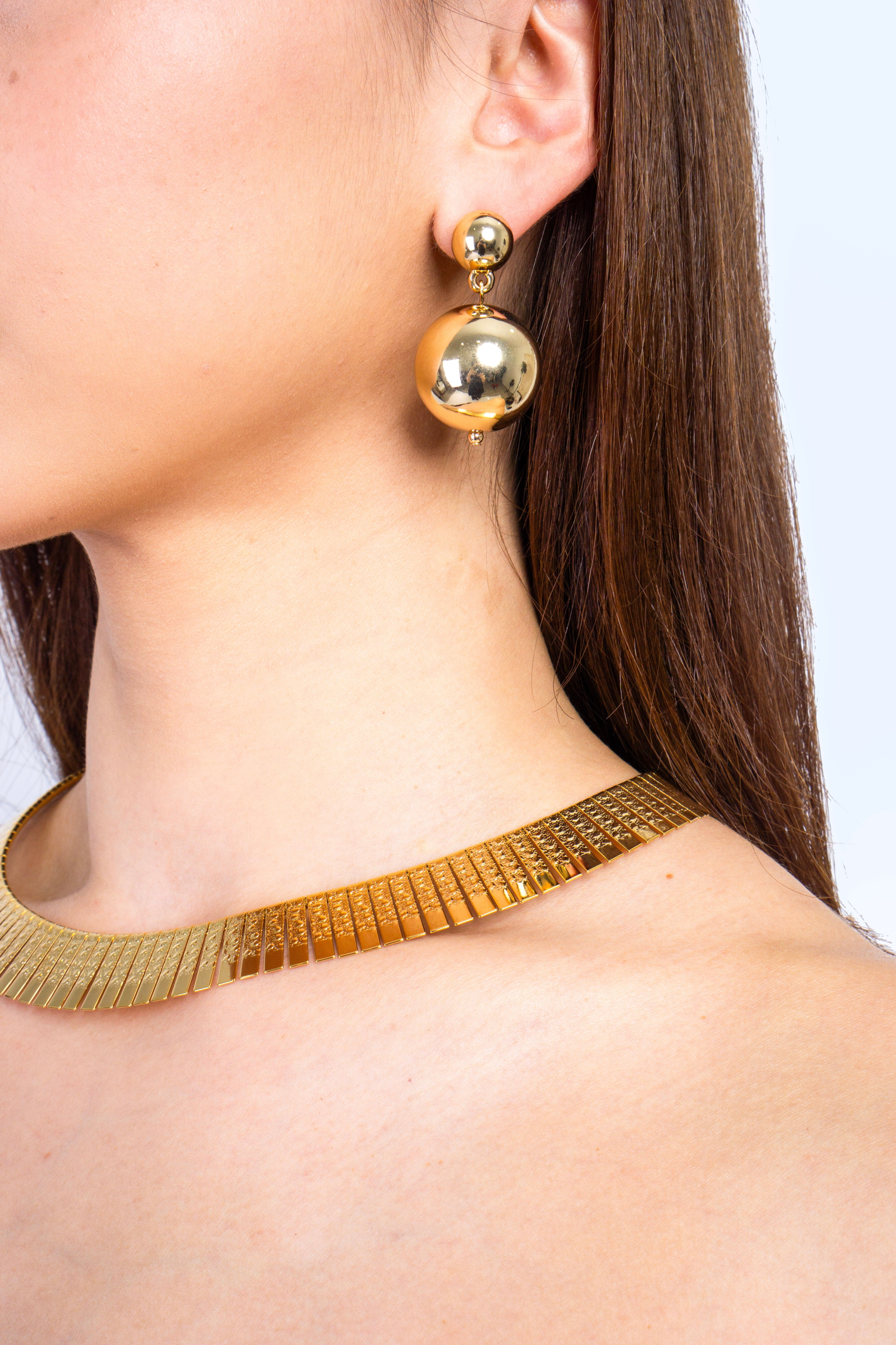 Private Label EARRINGS Gold Round Balls Earring