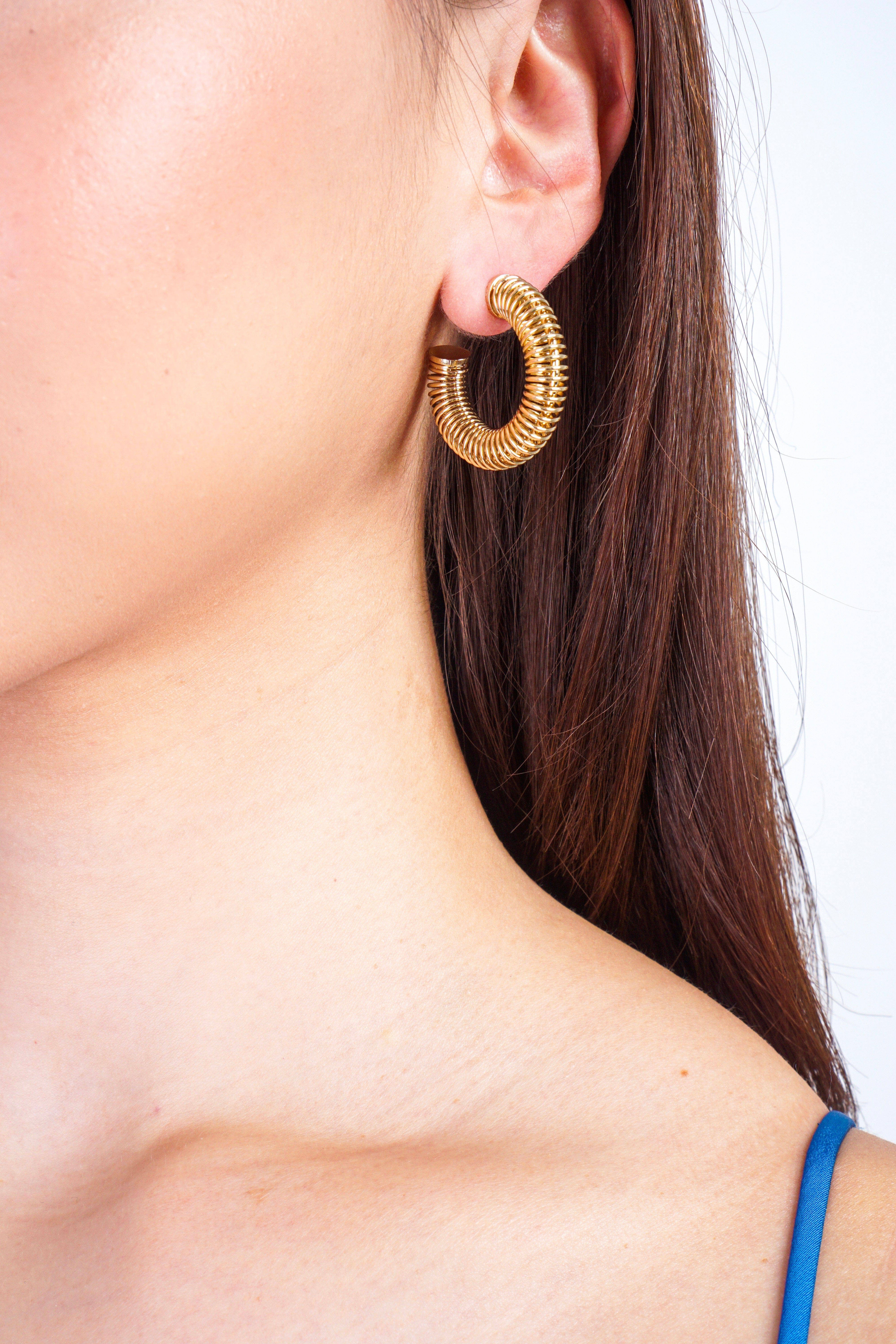 Private Label EARRINGS Gold Small Coil Earring