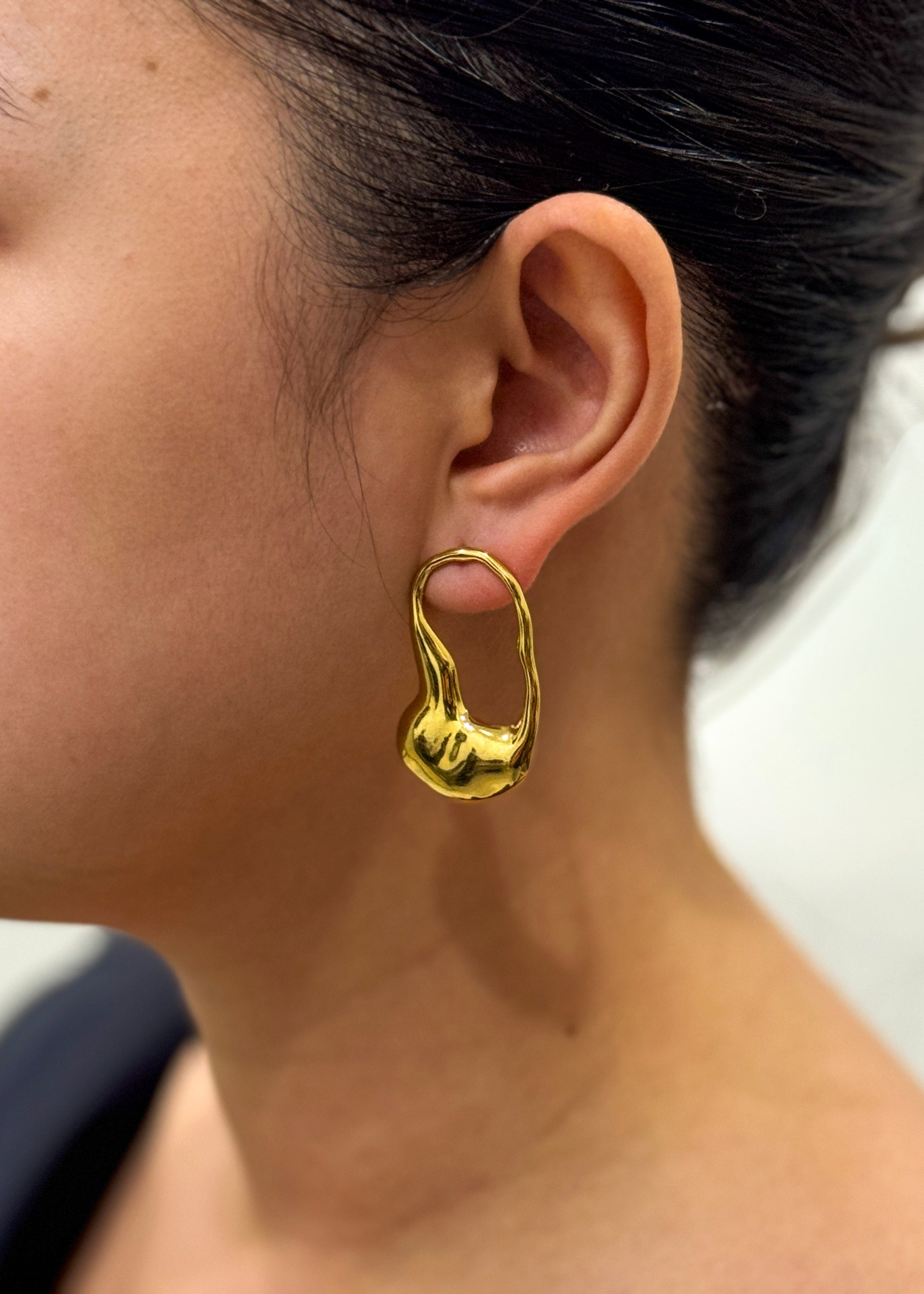 Private Label EARRINGS Gold Stainless Steel Irregular Earrings