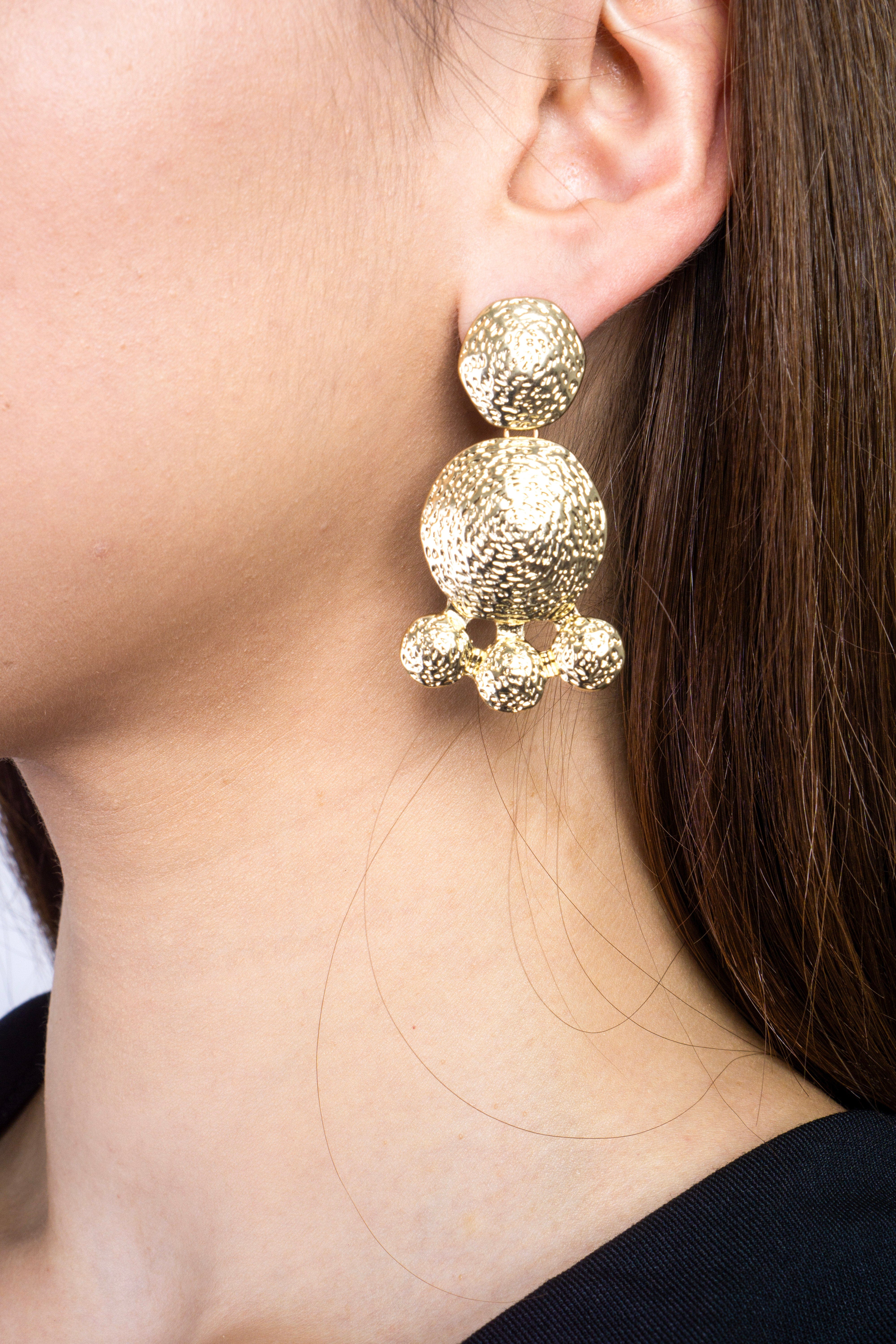 Private Label EARRINGS Gold Textured Earring
