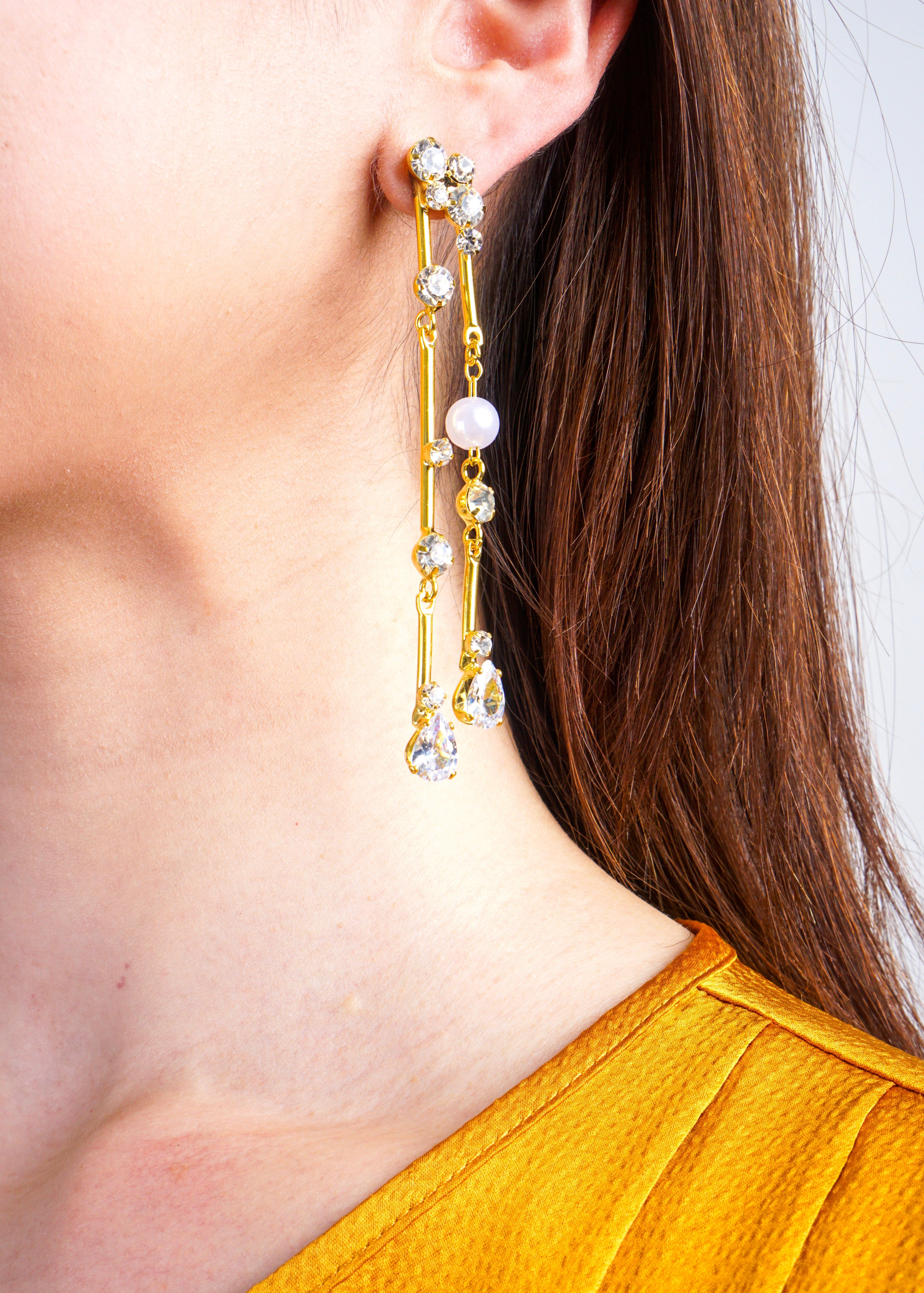 Private Label EARRINGS Gold Zircon Teardrop Earrings