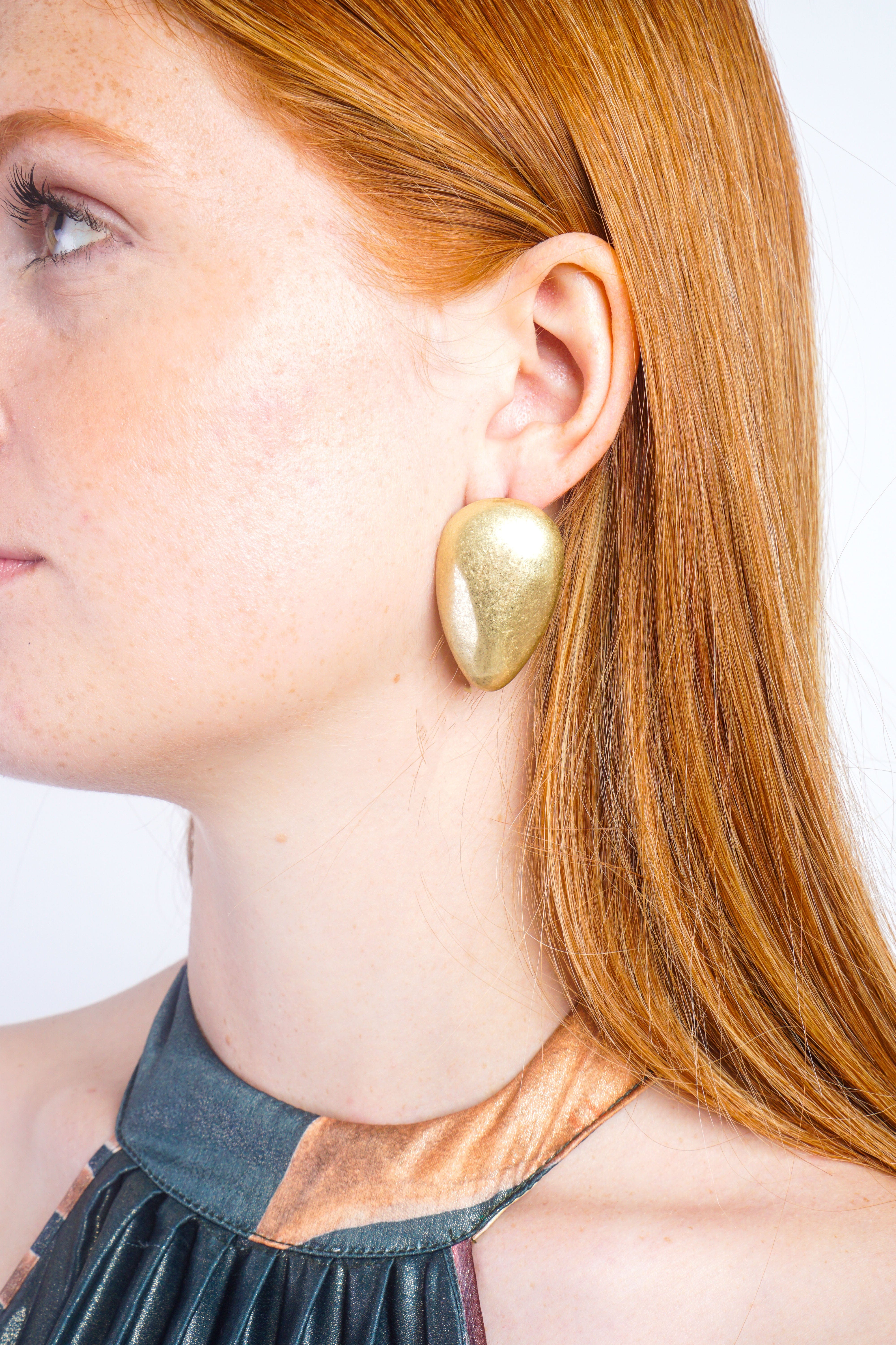 Private Label EARRINGS Matte Gold Upside Down Teardrop Earrings