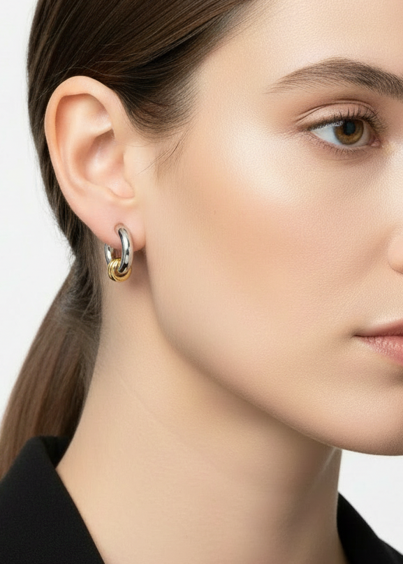 Private Label EARRINGS PVD Coated Real Gold Plated C Shape 304 Stainless Steel Simple Style Classic Style Waterproof Non Tarnish Ear Studs