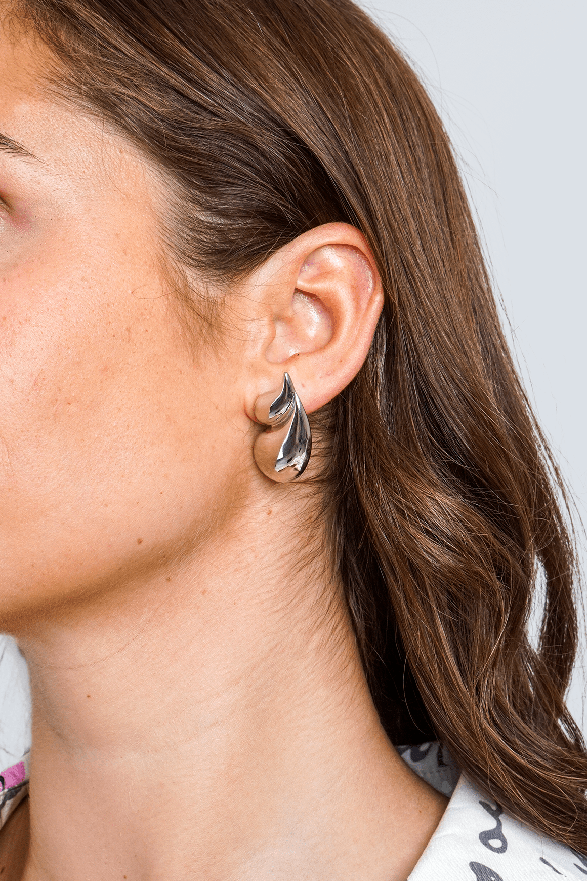 DCD EARRINGS Silver Geometric Double-layer Drop Earrings