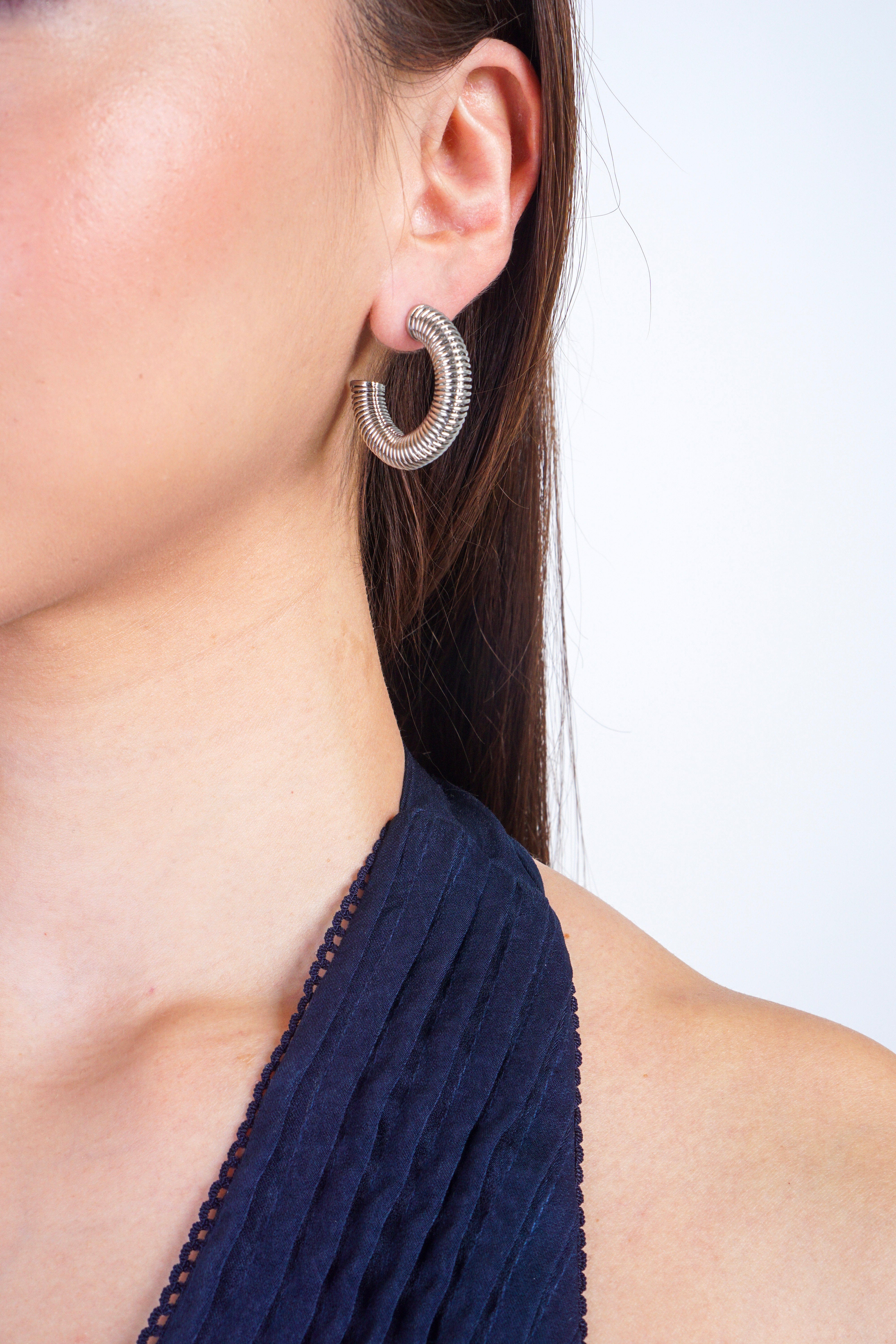 Private Label EARRINGS Silver Small Coil Earring