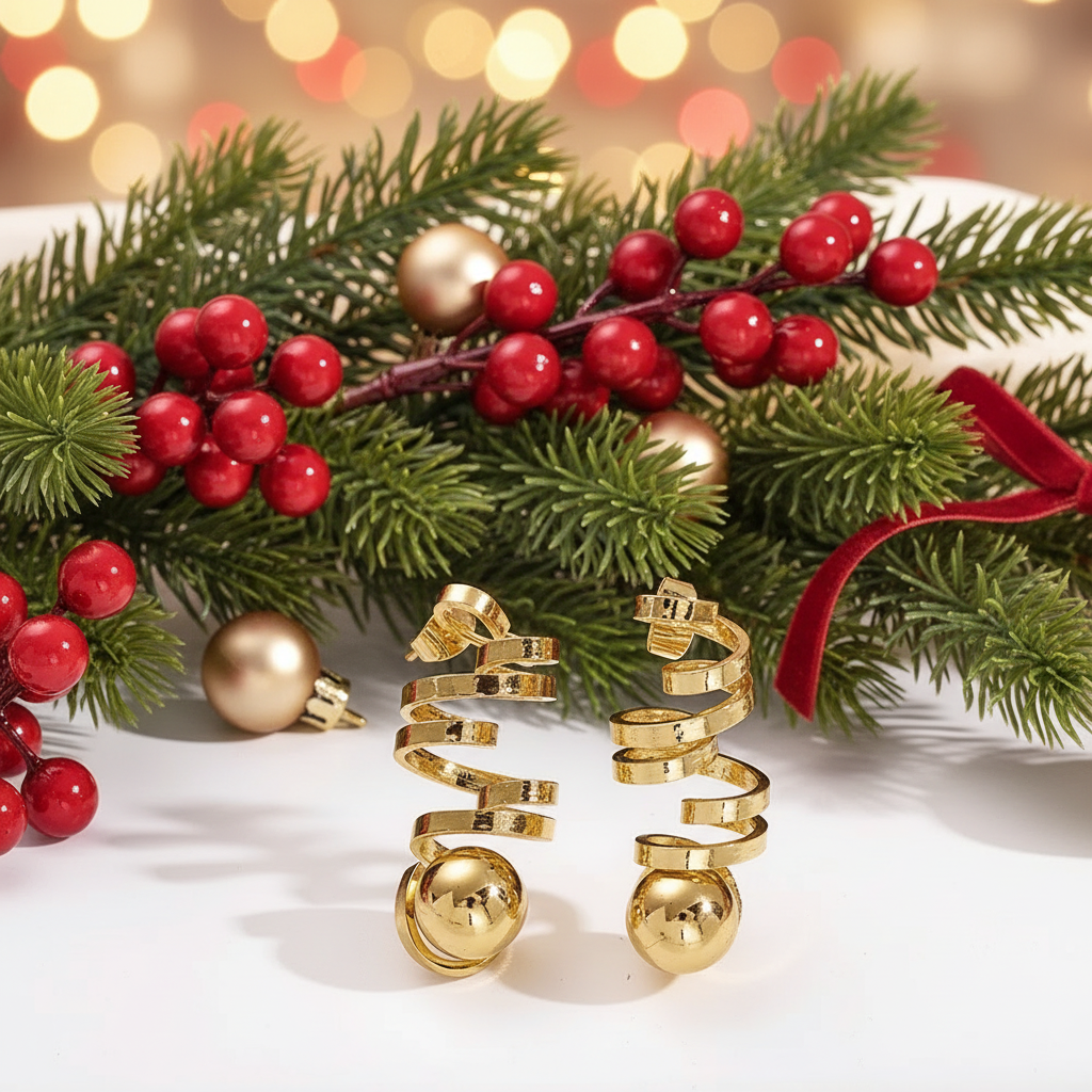 Private Label EARRINGS Spiral C-Shaped Earrings