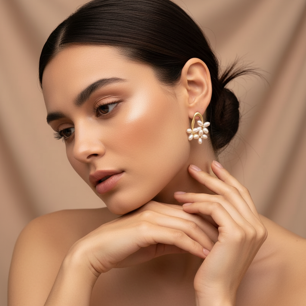 Private Label EARRINGS Symmetrical Flower Stud Earrings