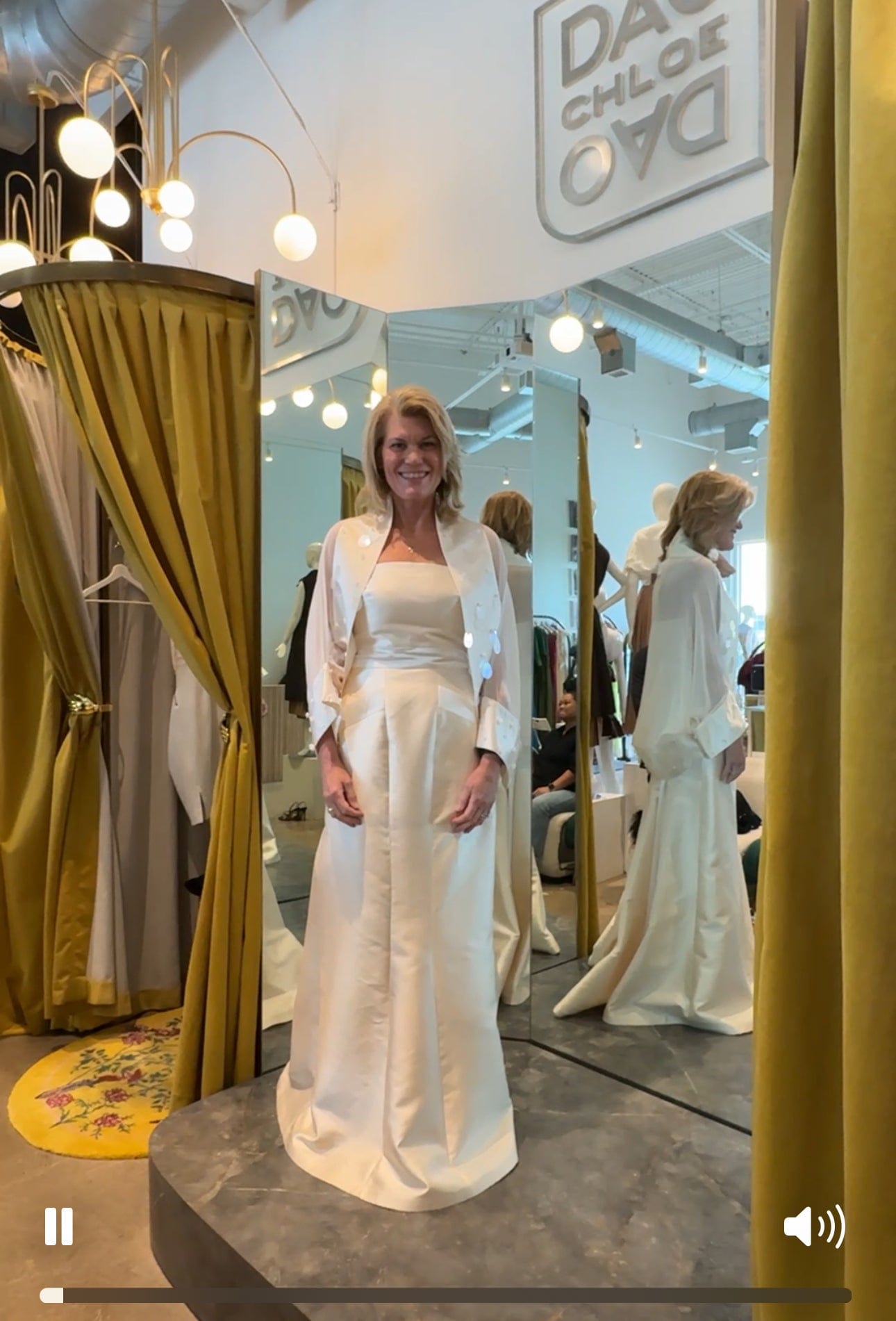 Chloe Dao GOWNS Chloe Dao Couture Wedding Strapless Silk Wool Gown