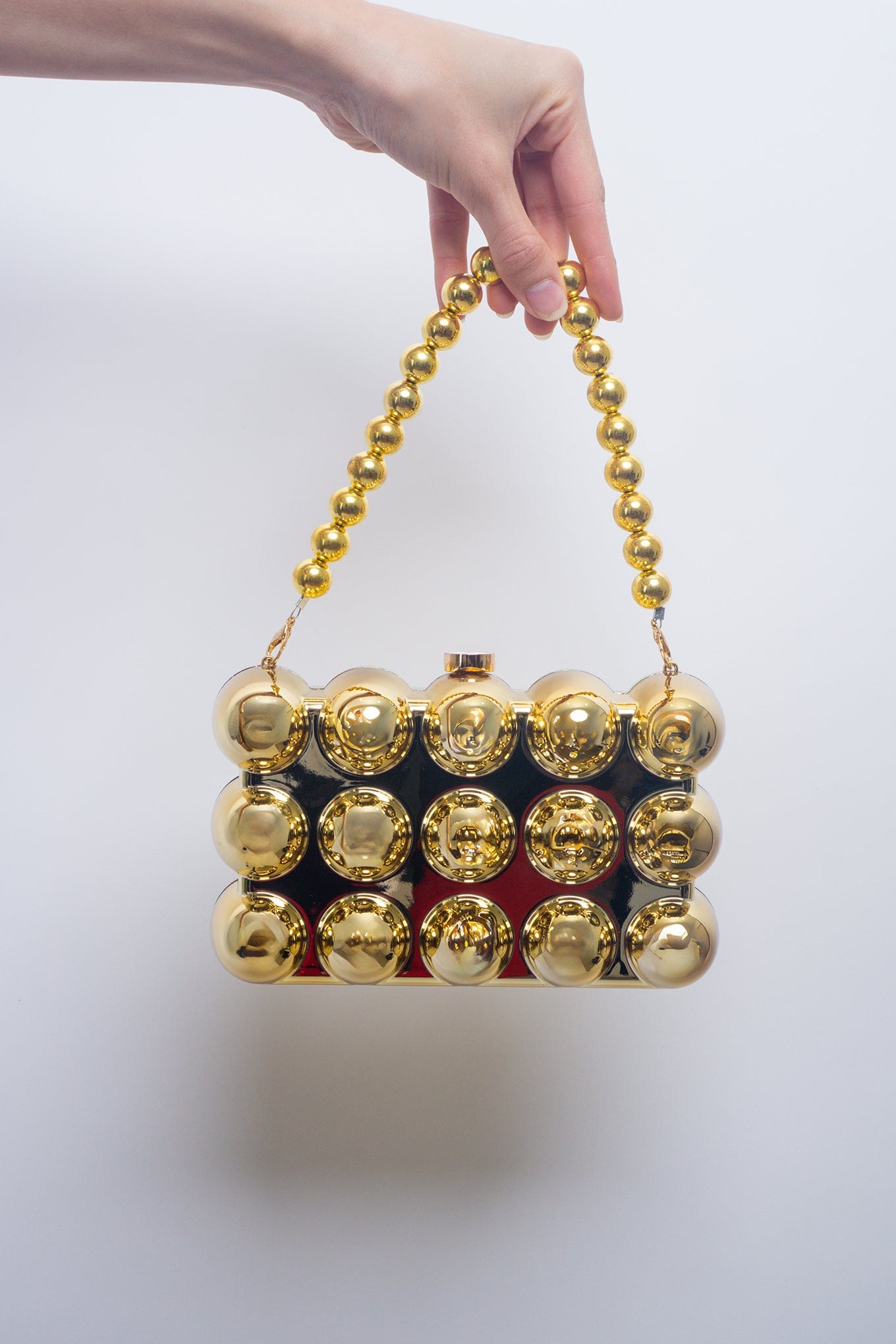 DCD HANDBAGS Yellow Gold Bubble Clutch