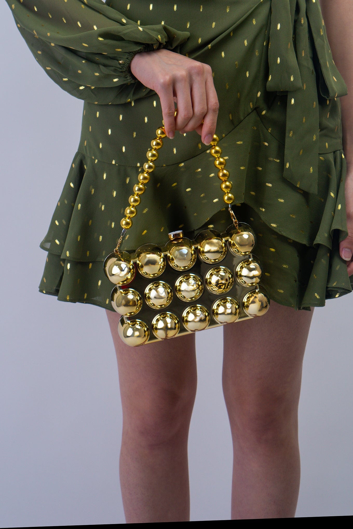 DCD HANDBAGS Yellow Gold Bubble Clutch