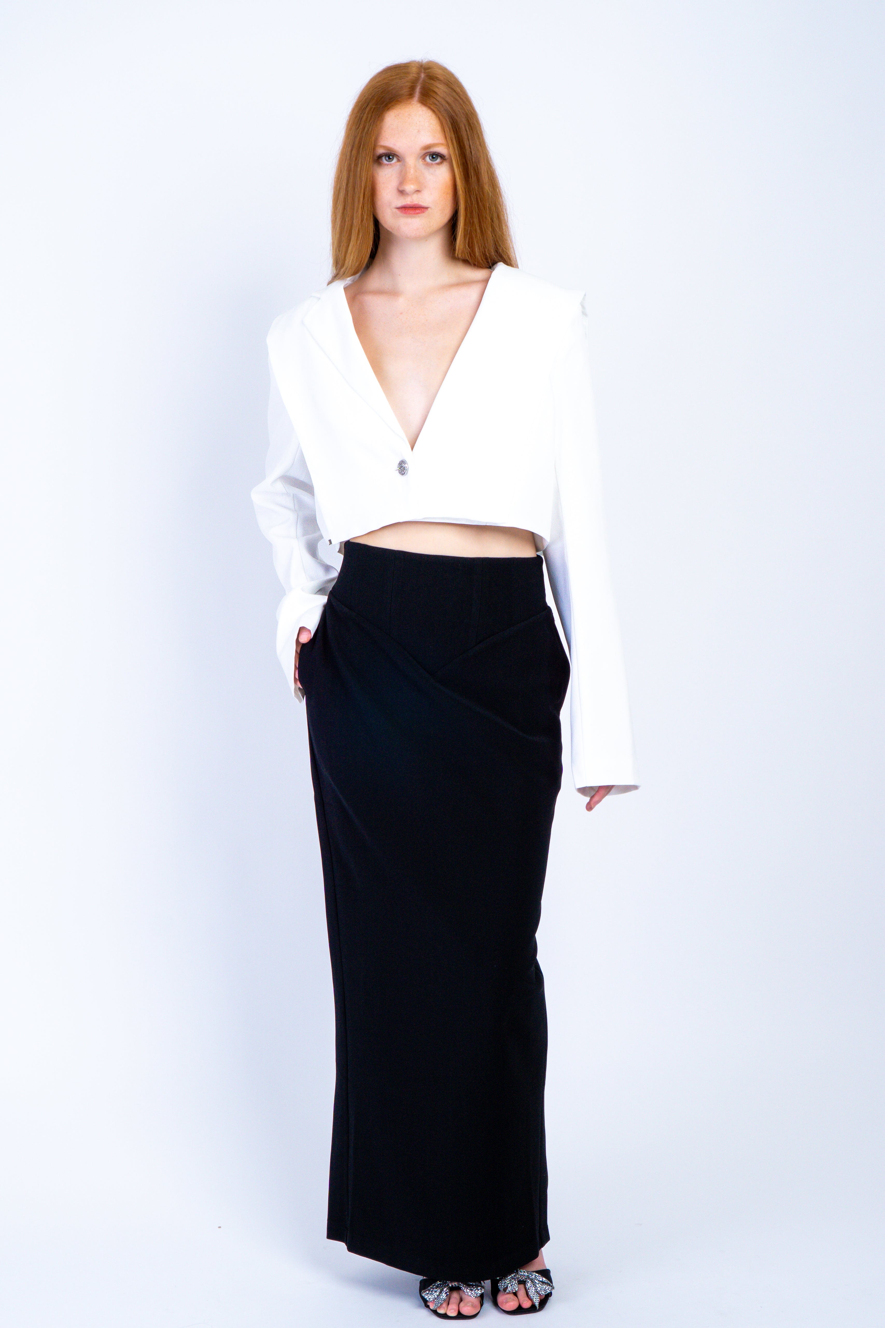 Private Label JACKETS White Cropped Jacket