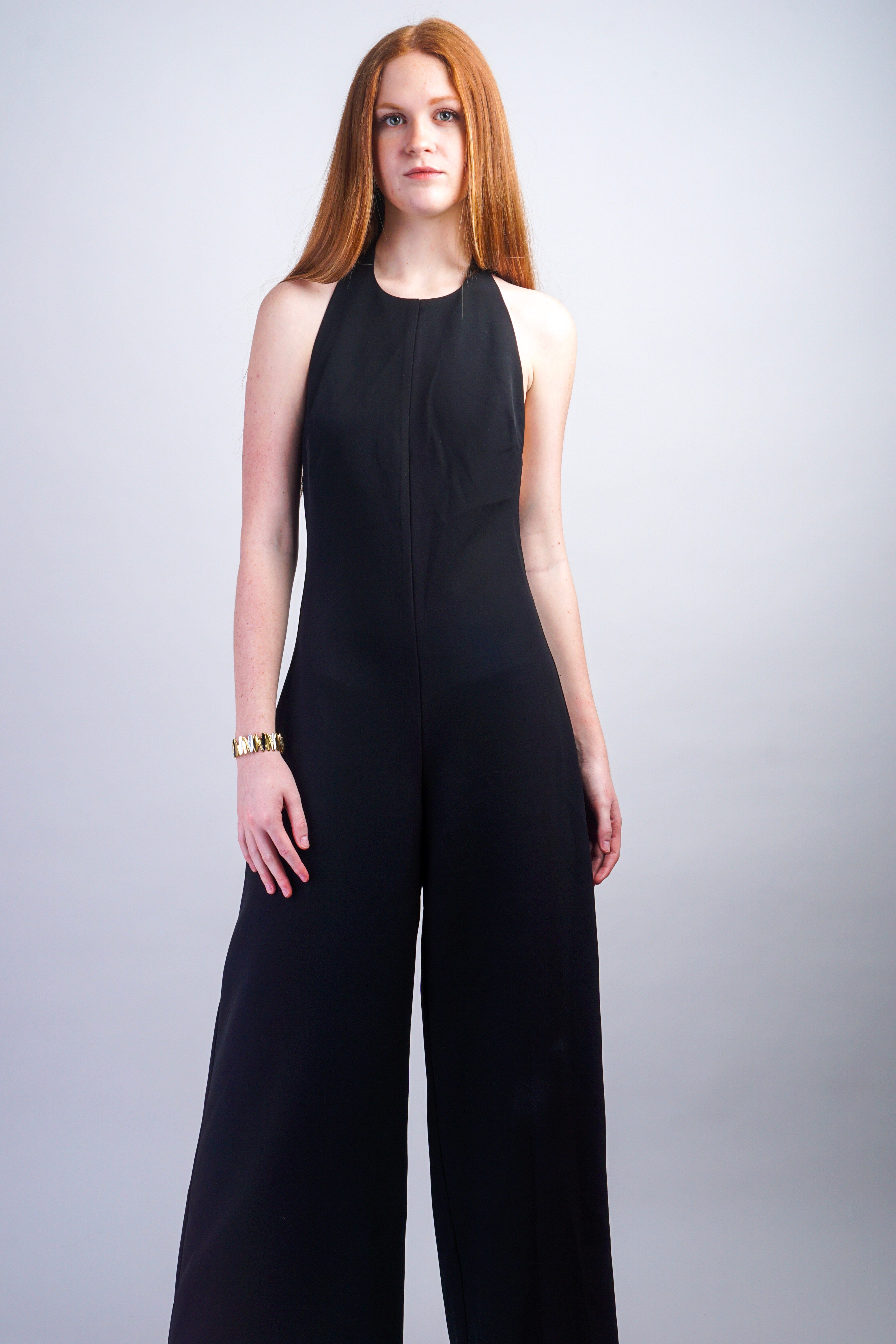 Private Label JUMPSUITS Classic Open Back Halter Jumpsuit