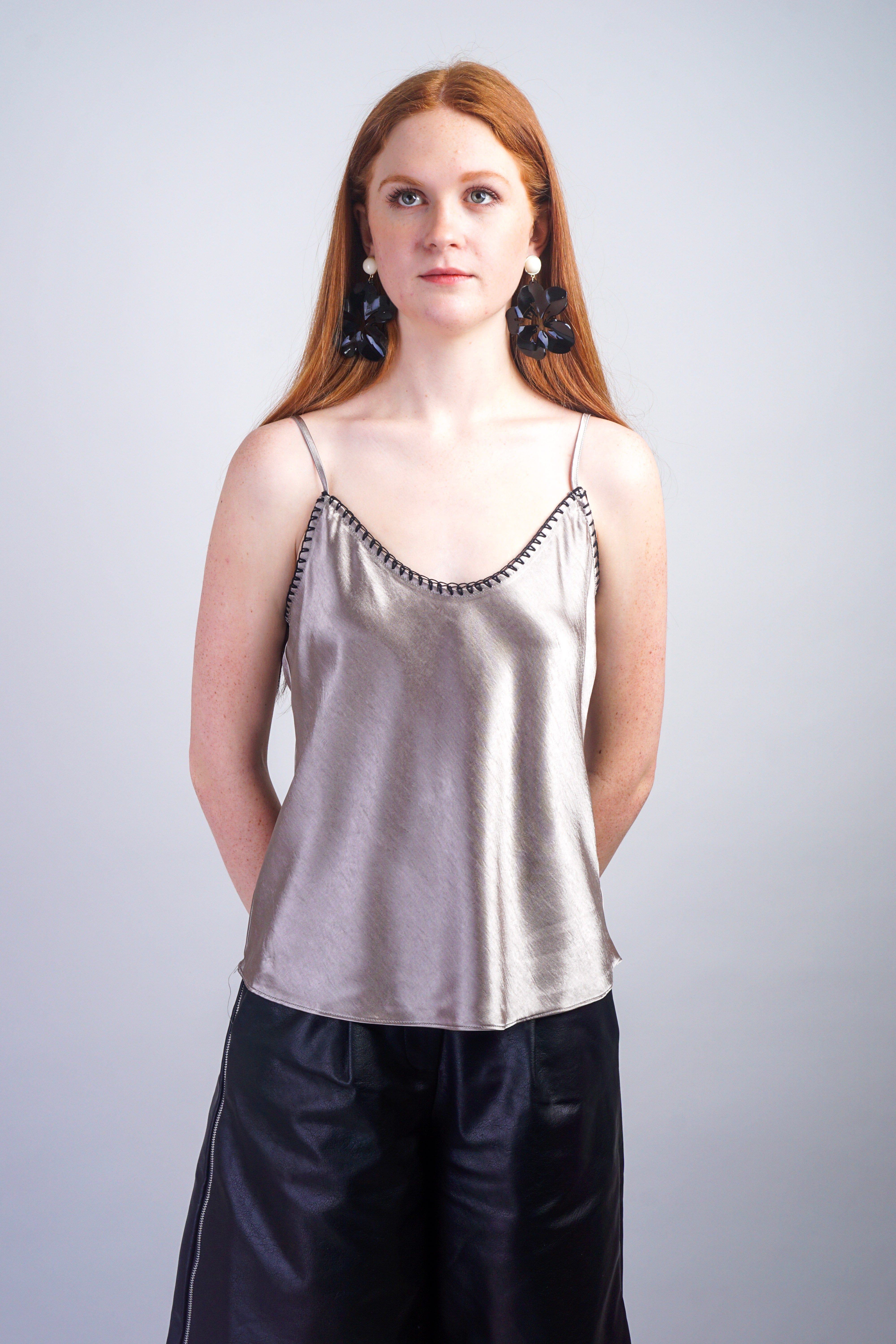 Private Label LINGERIE Mink Whipstitch Satin Camisole