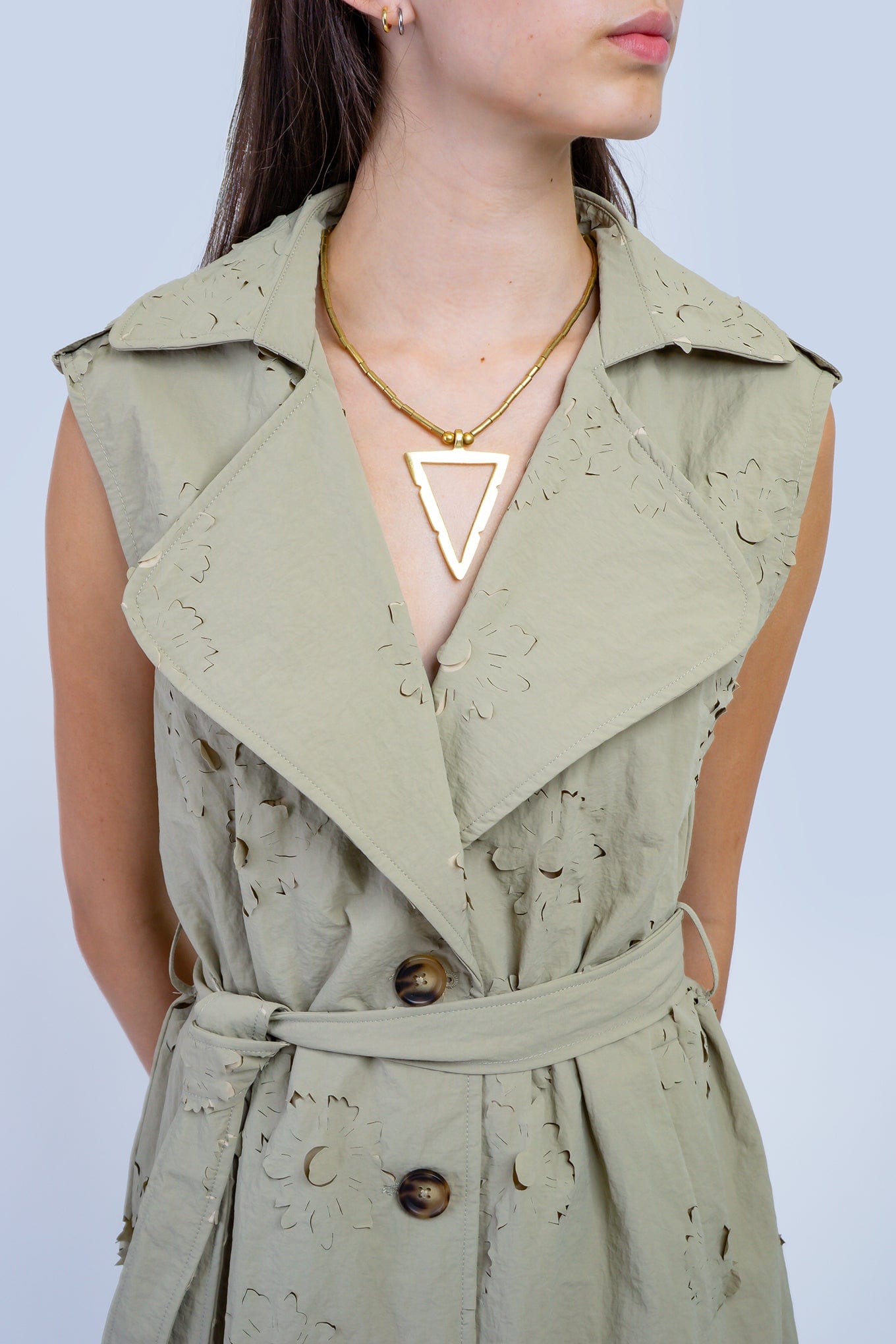 DCD NECKLACES Gold Brass Triangle Necklace