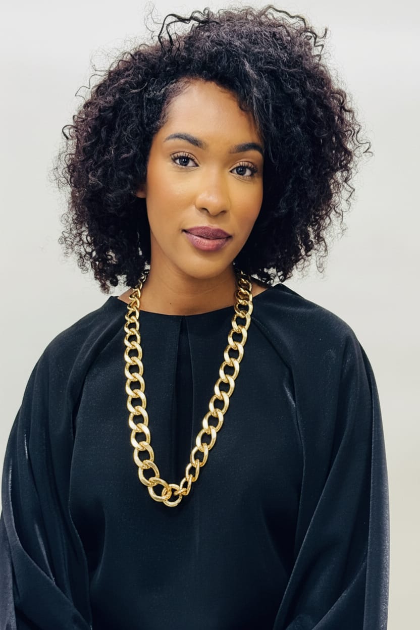 Private Label NECKLACES Gold Circle Links Long Necklace