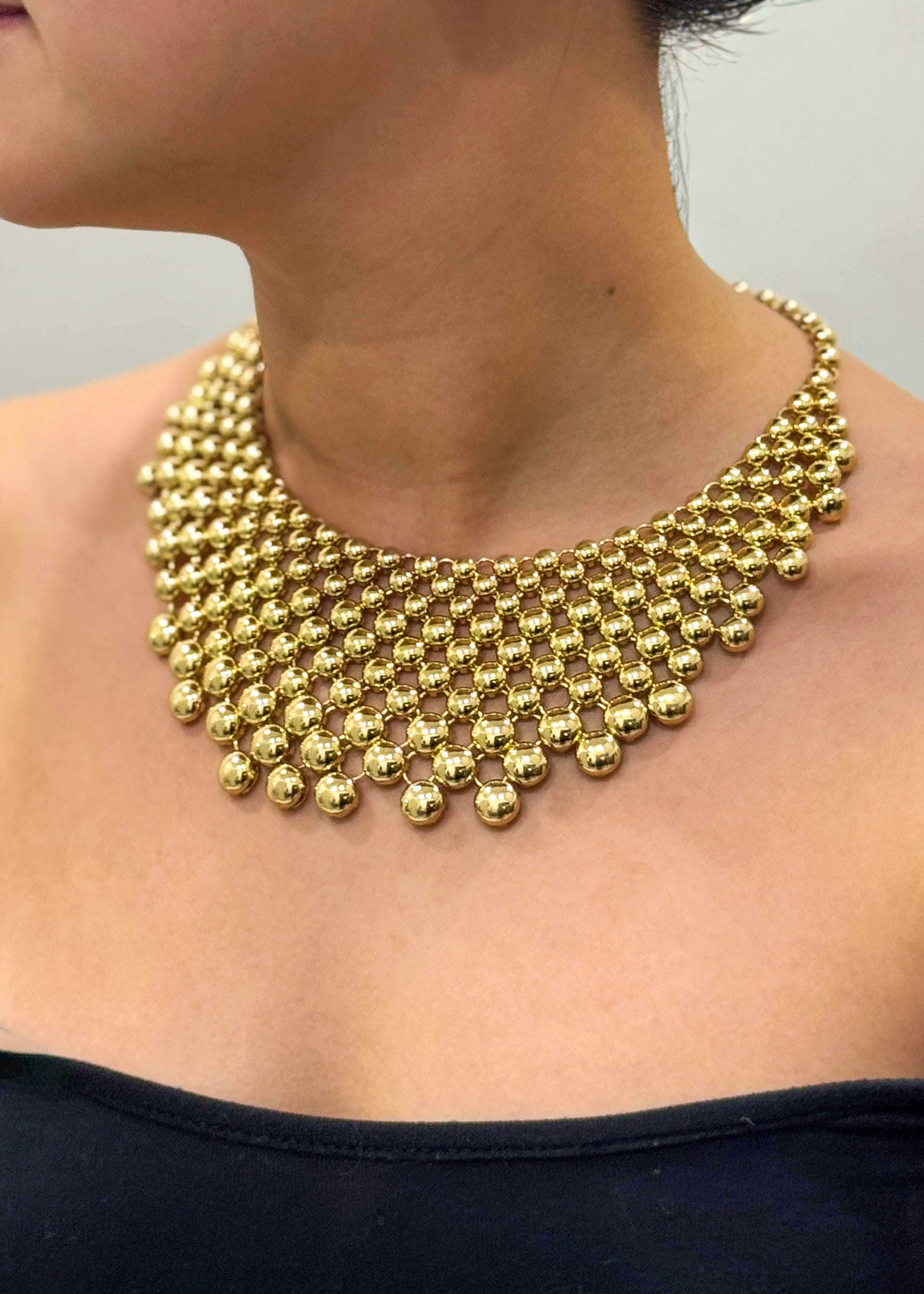 Private Label NECKLACES Gold Orb Statement Necklace