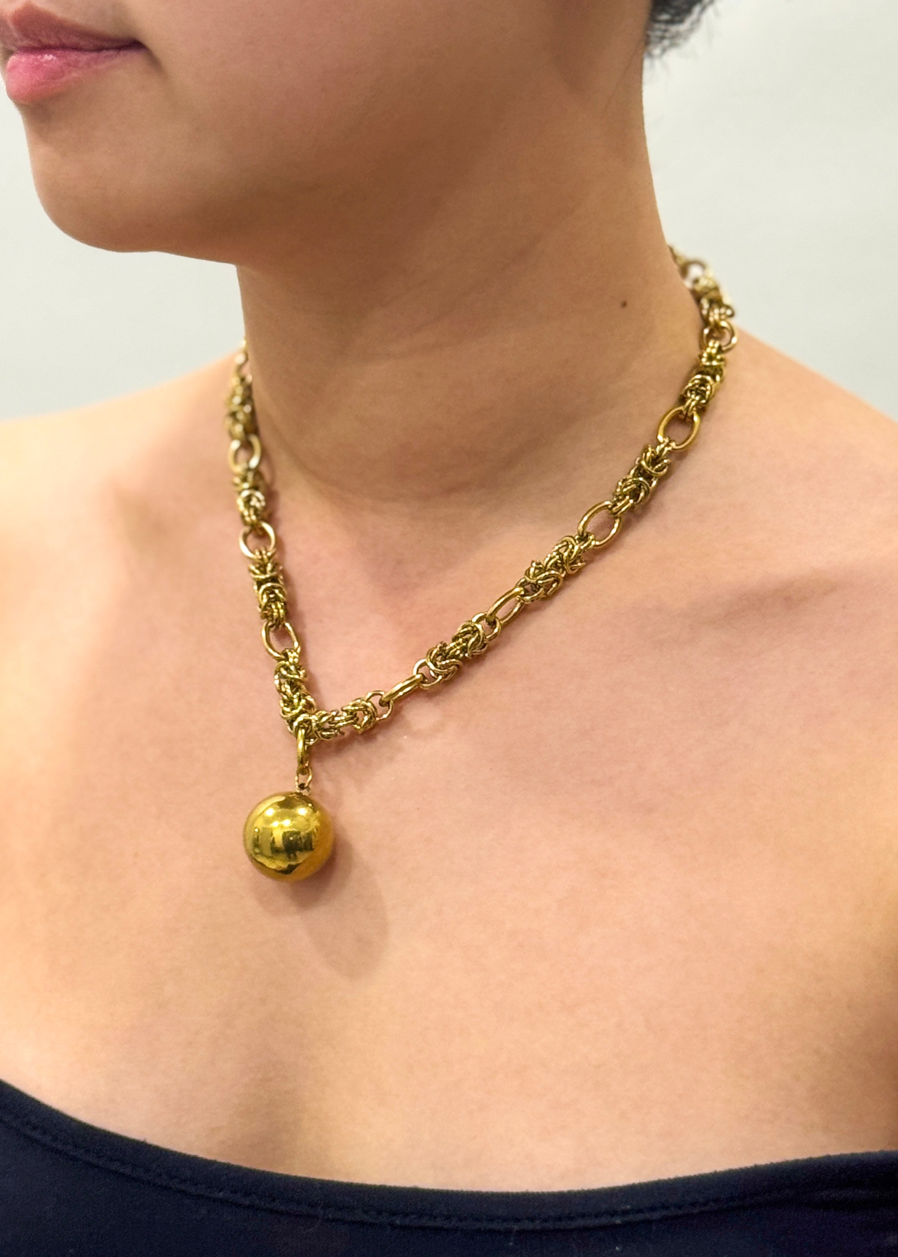 Private Label NECKLACES Gold Twisted Ball Chain Necklace
